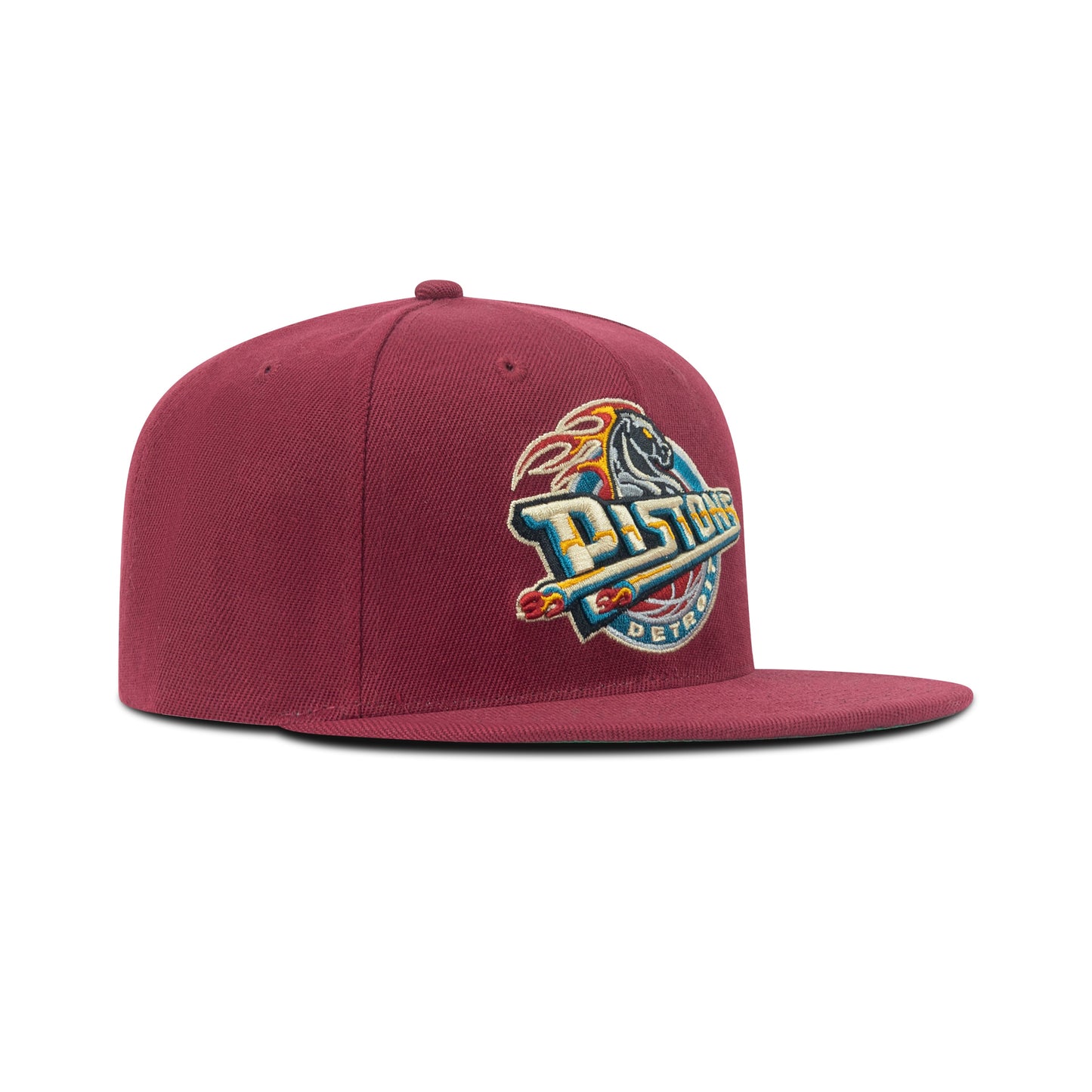 Mitchell & Ness NBA Detroit Pistons The Jockey Green Bottom Snapback "Maroon"