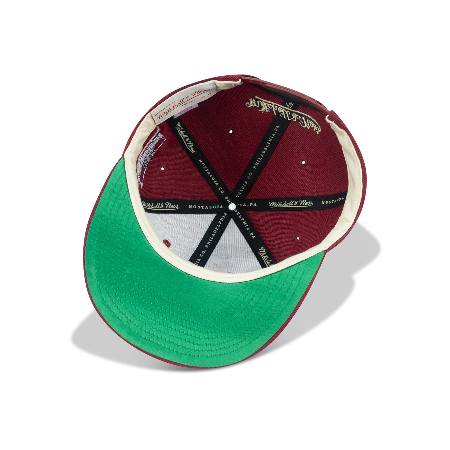 Mitchell & Ness NBA Detroit Pistons The Jockey Green Bottom Snapback "Maroon"