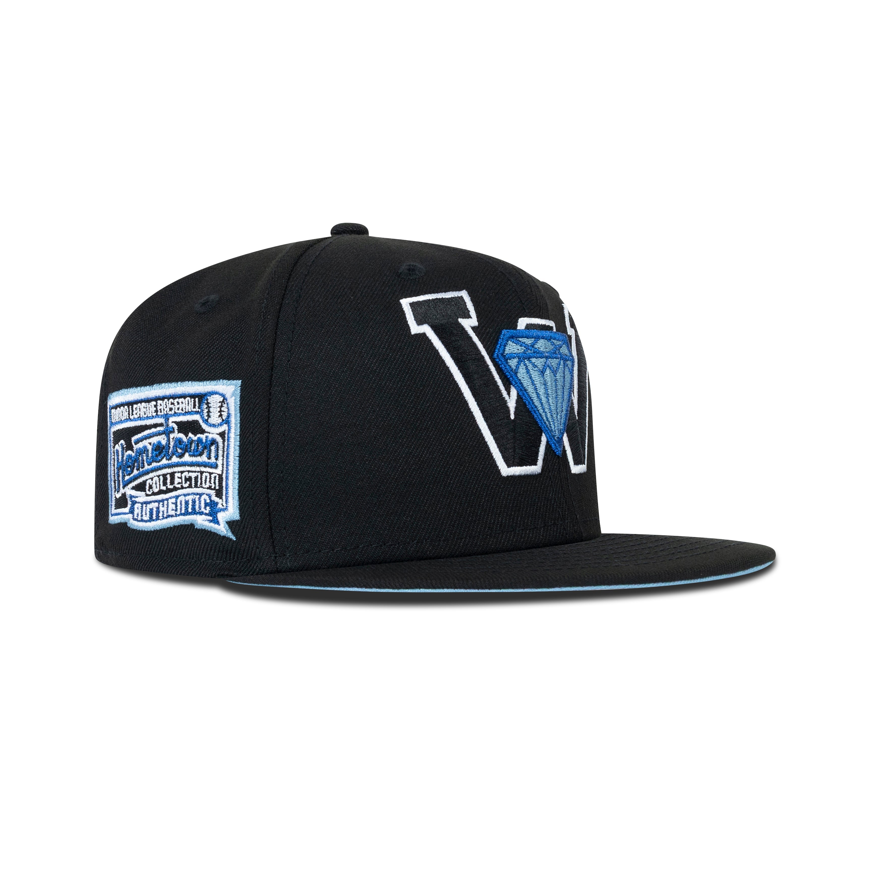 New Era Waterloo Diamonds Fitted Sky Bottom "Black Sky" (Hometown Collection Embroidery)