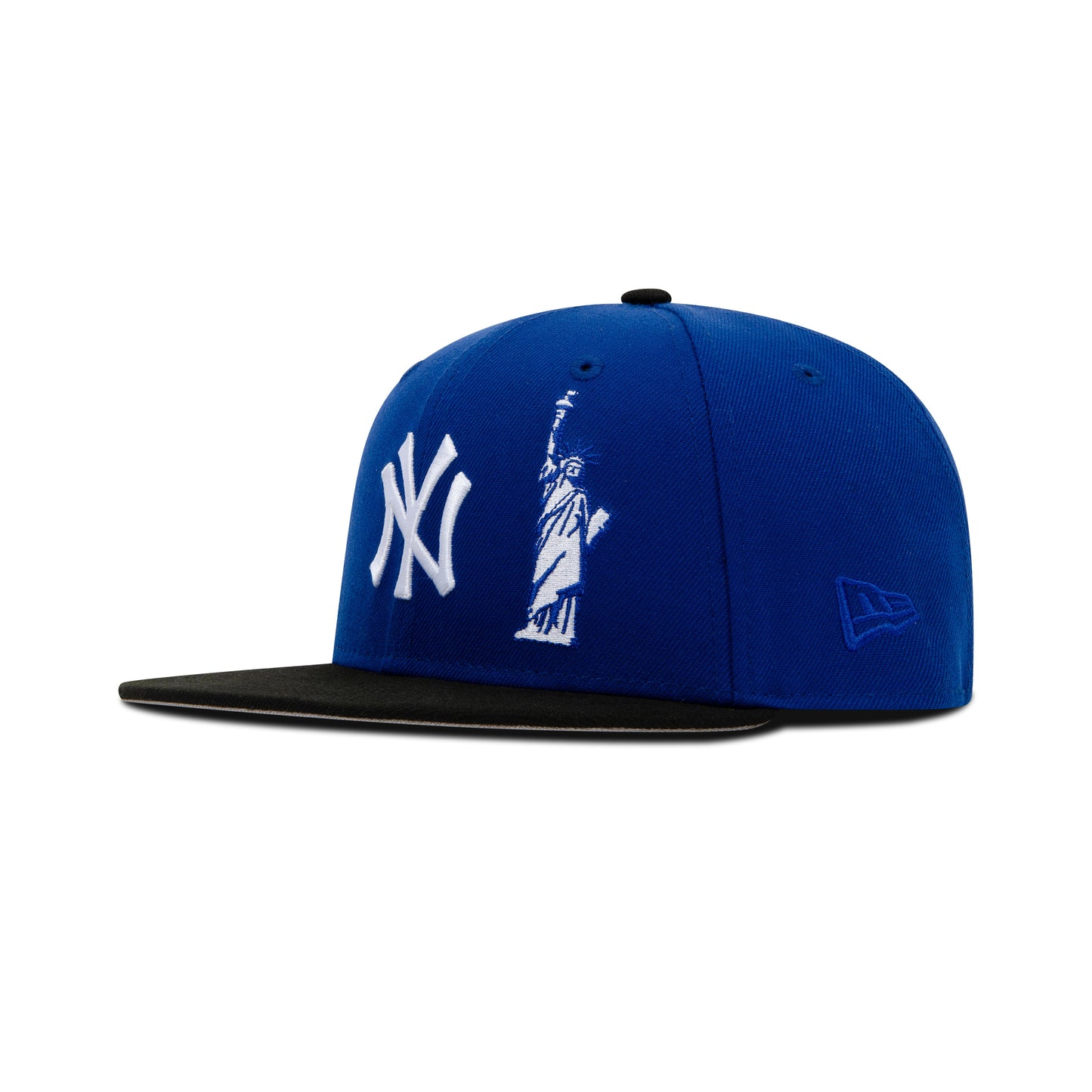 New Era New York Yankees Fitted Grey Bottom "Royal Black White" (Statue of Liberty Embroidery)