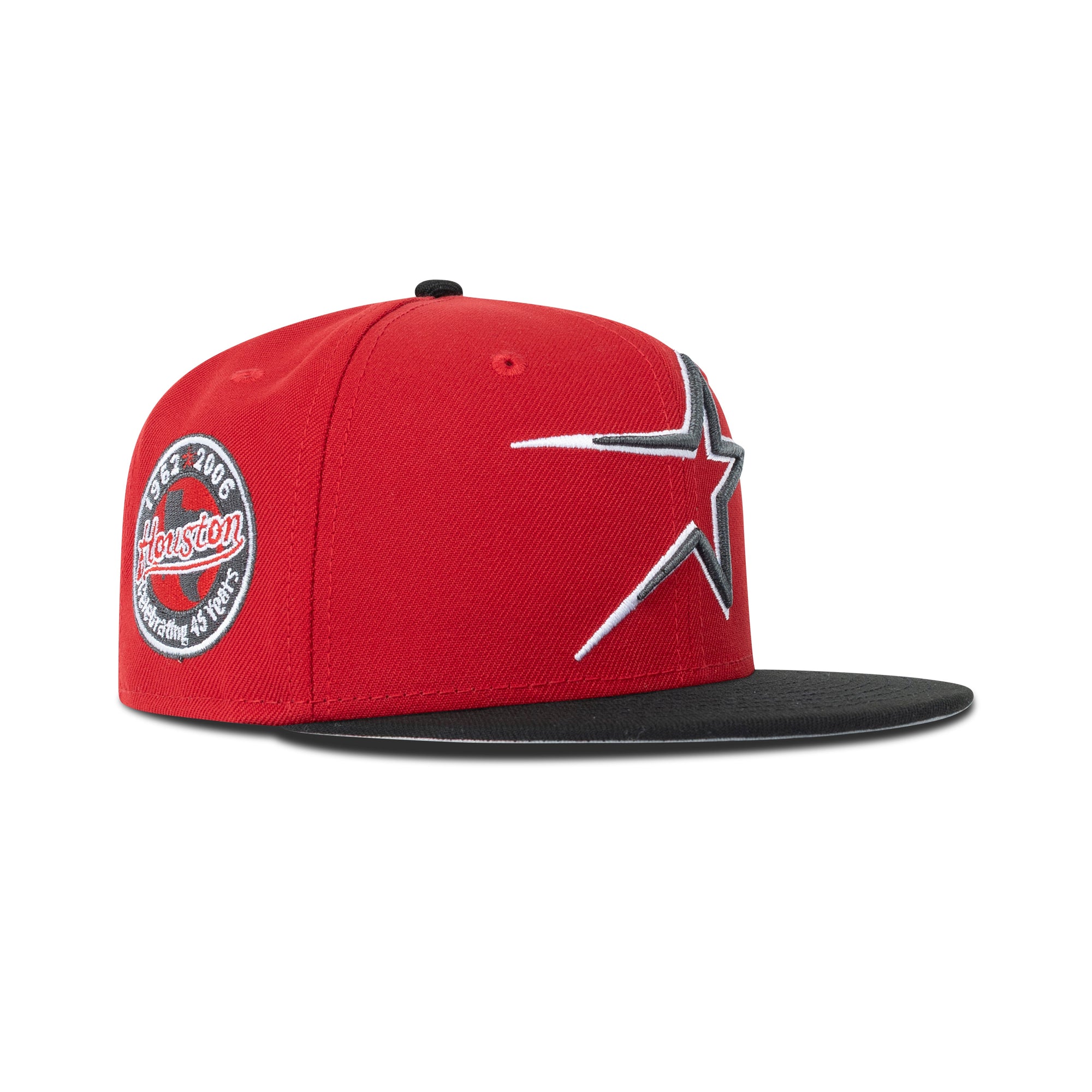 New Era Houston Astros Fitted Grey Bottom "Red Black Grey" (1962-2006 Celebrating 45 Years Embroidery)