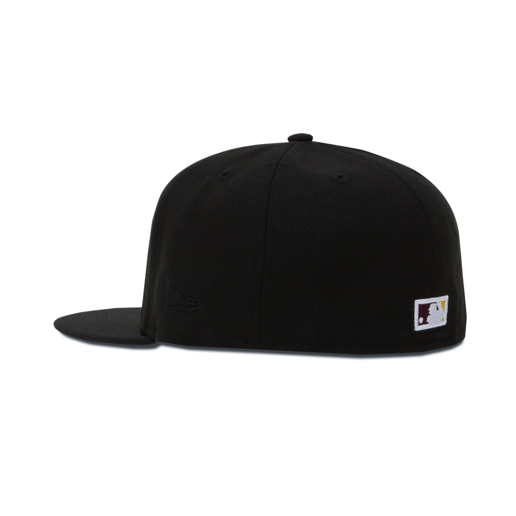 New Era L.A. Anaheim Angels Fitted Grey Bottom "Black Burgundy Yellow" (1989 All Star Game Embroidery)