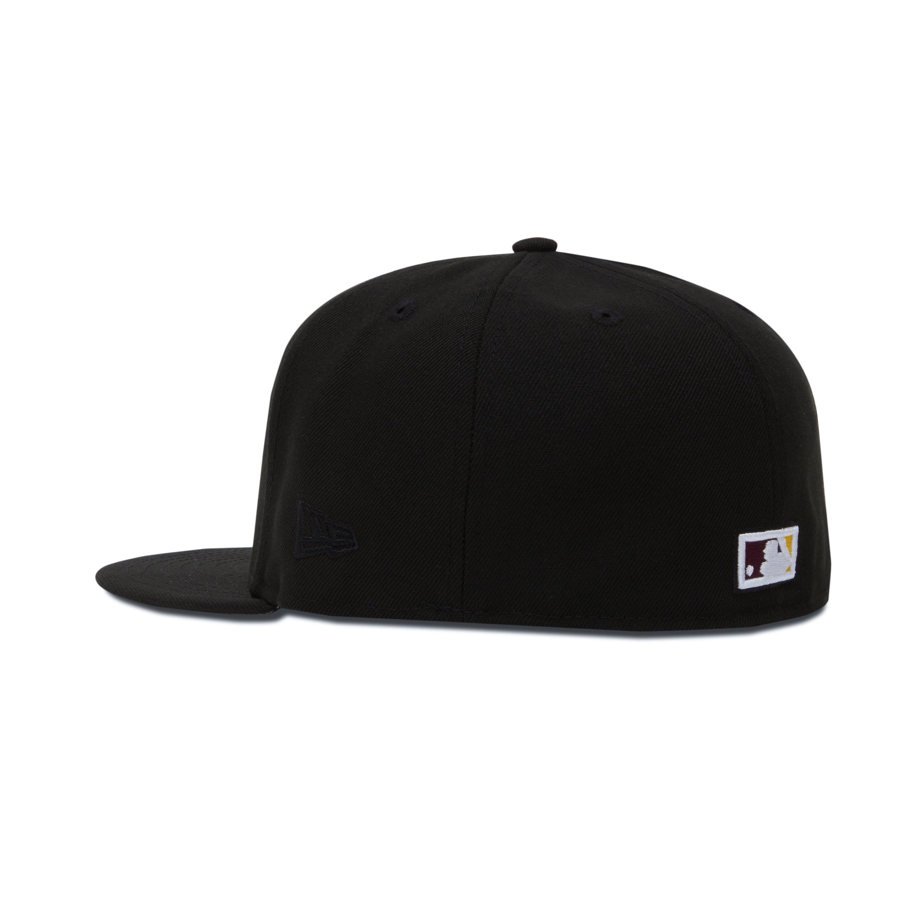 New Era L.A. Anaheim Angels Fitted Grey Bottom "Black Burgundy Yellow" (1989 All Star Game Embroidery)