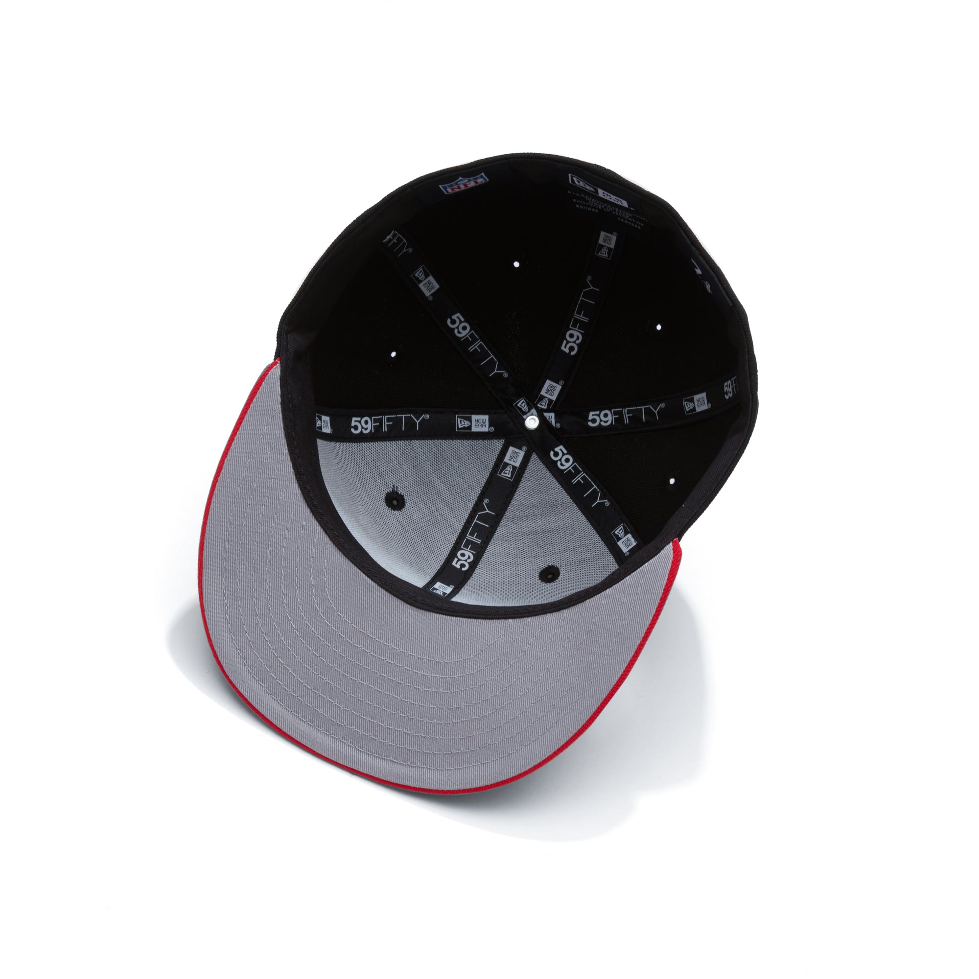 New Era Philadelphia Eagles Fitted Grey Bottom "Black Red" (LII Super Bowl Embroidery)
