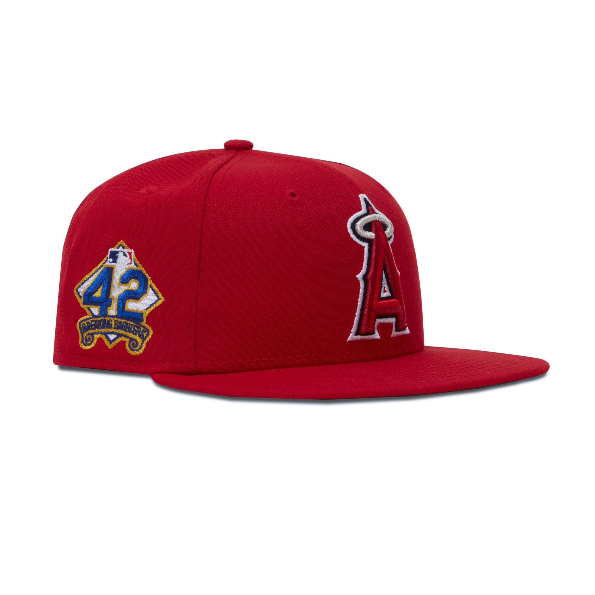New Era L.A. Anaheim Angels Fitted Green Bottom "Red White Silver" (42 Breaking Barriers  Embroidery)
