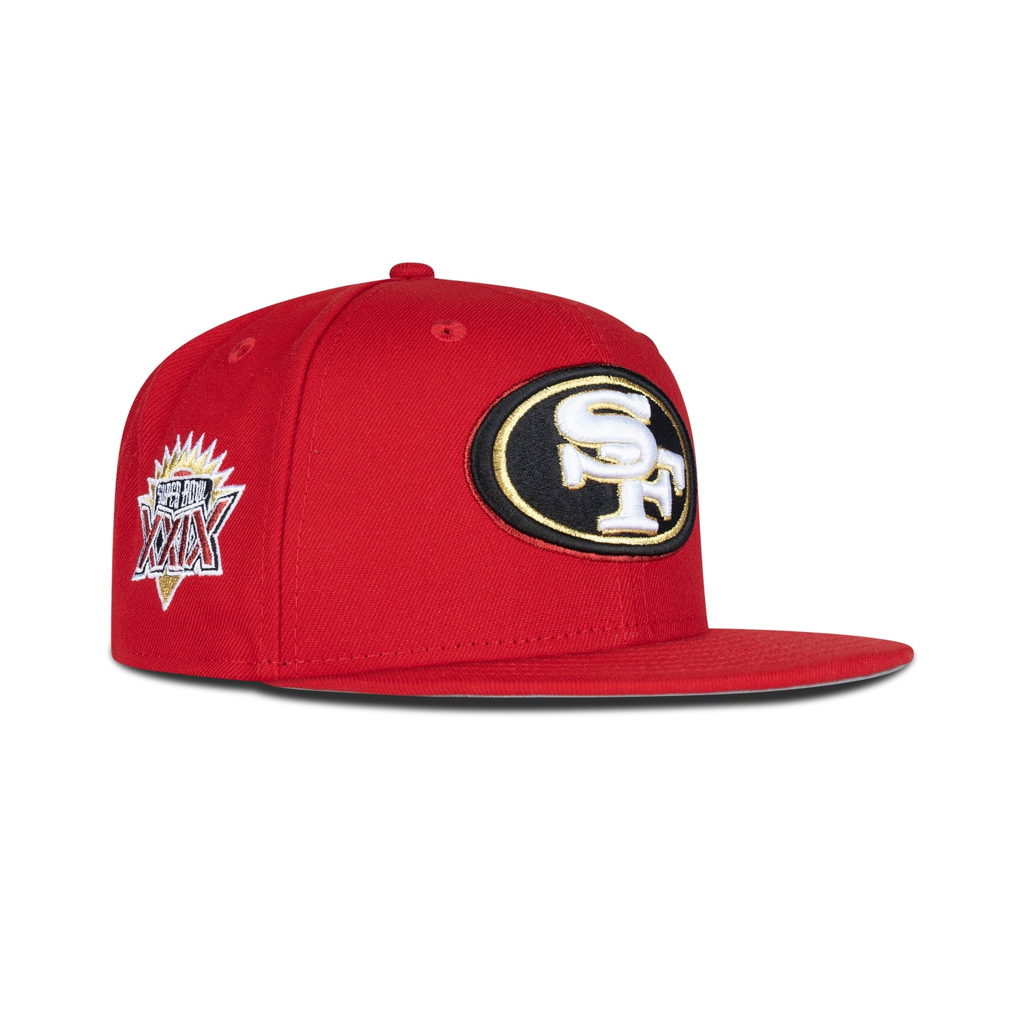 New Era San Francisco 49ers Fitted Grey Bottom "Red White Gold" (XXIX Super Bowl Embroidery)