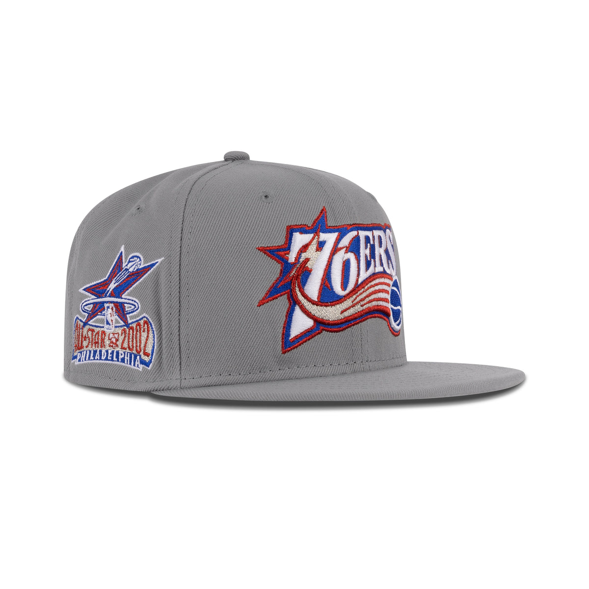 New Era Philadelphia 76ers Fitted "Storm Gray Royal Metallic Red" (2002 NBA All Star Game  Embroidery)