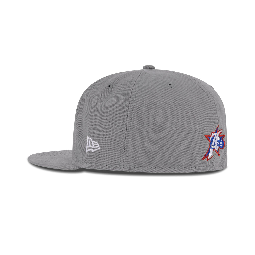 New Era Philadelphia 76ers Fitted "Storm Gray Royal Metallic Red" (2002 NBA All Star Game  Embroidery)