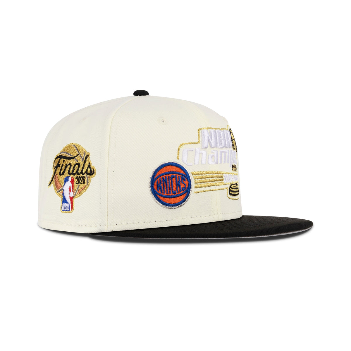 New Era New York Knicks NBA Champs A-Frame Snapback "Chrome White" (NBA Finals 2026 Embroidery)