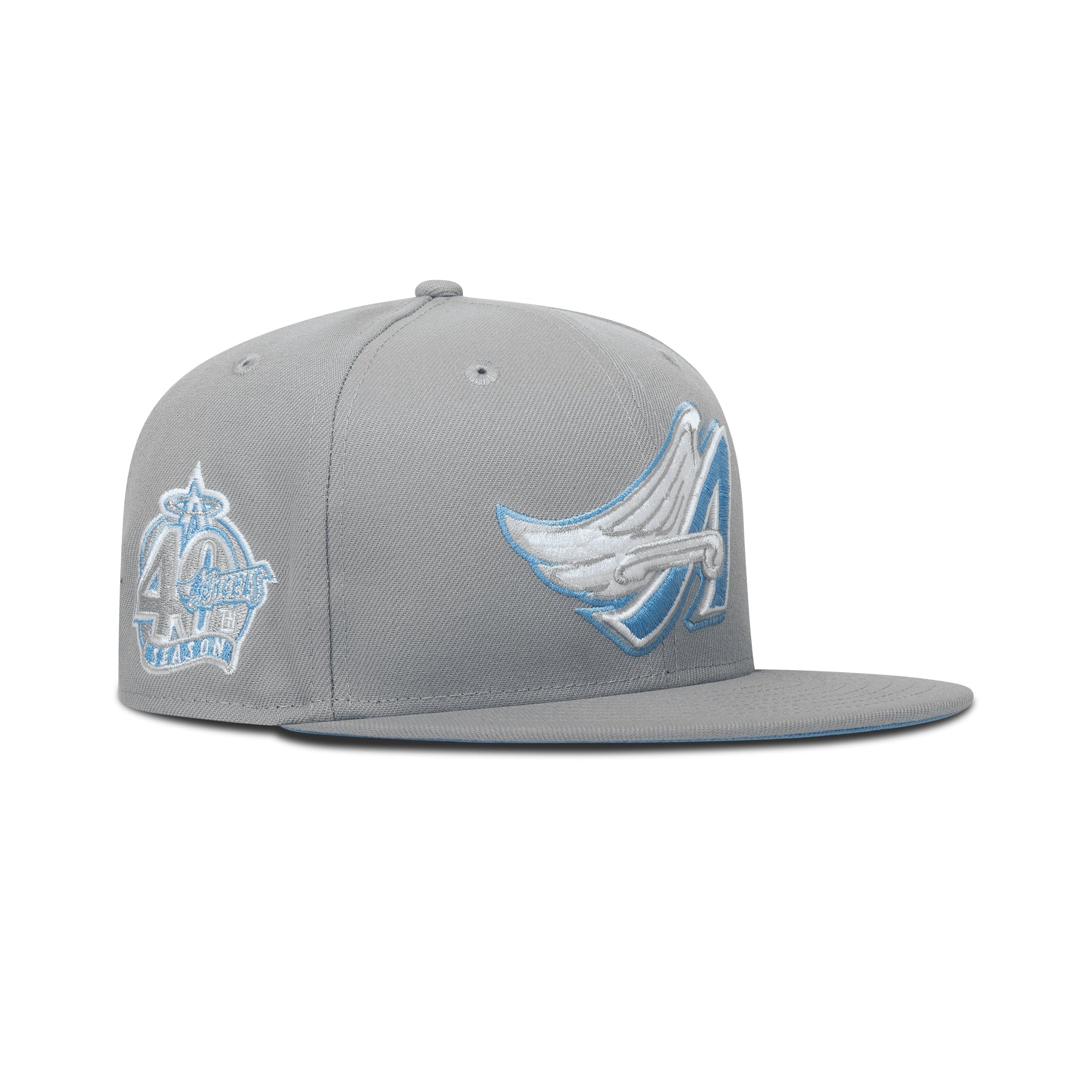 New Era L.A. Anaheim Angels Fitted Sky Bottom "Grey Sky White" (40th Season Embroidery)