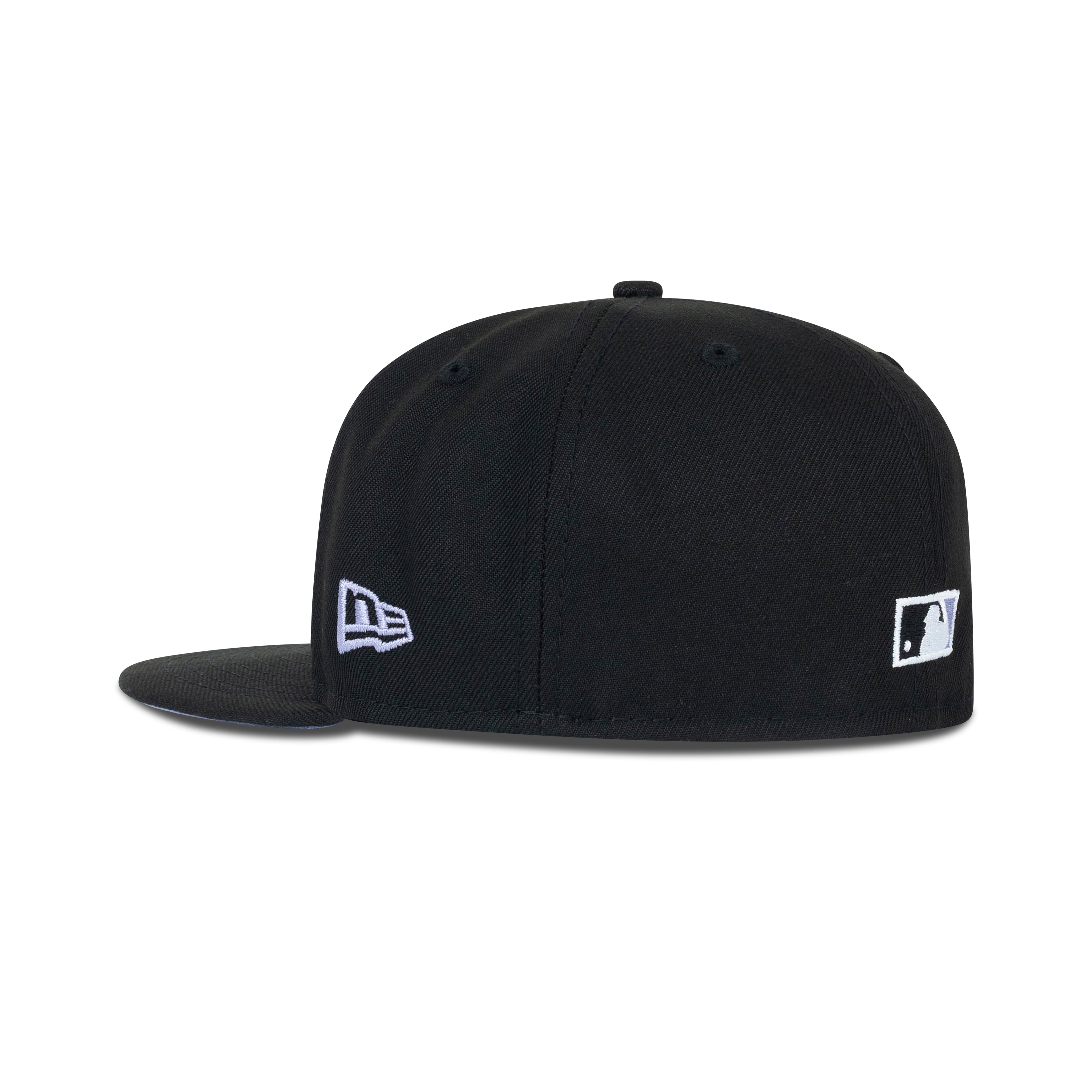 New Era L.A. Anaheim Angels Fitted Lavender Bottom "Black Purple" (1961-2011 50th Aniversary Embroidery)