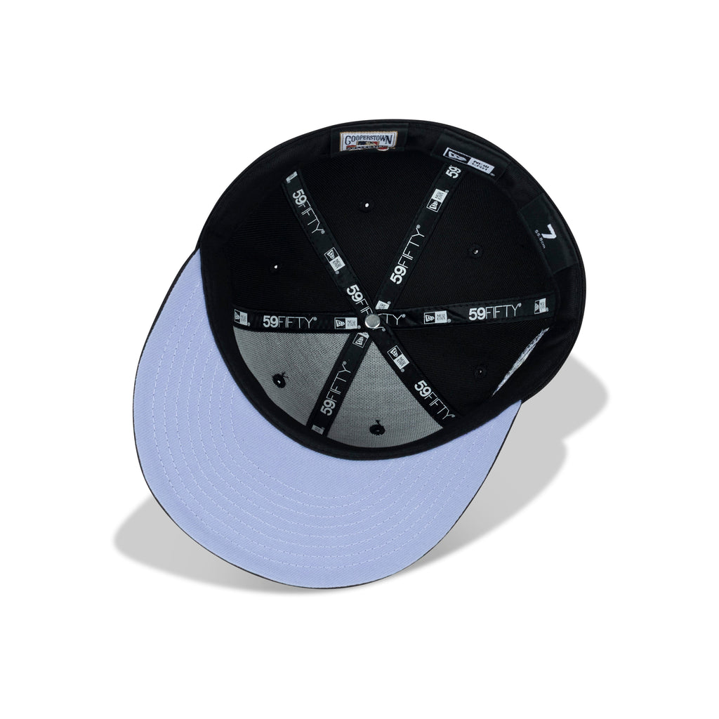 New Era L.A. Anaheim Angels Fitted Lavender Bottom "Black Purple" (1961-2011 50th Aniversary Embroidery)