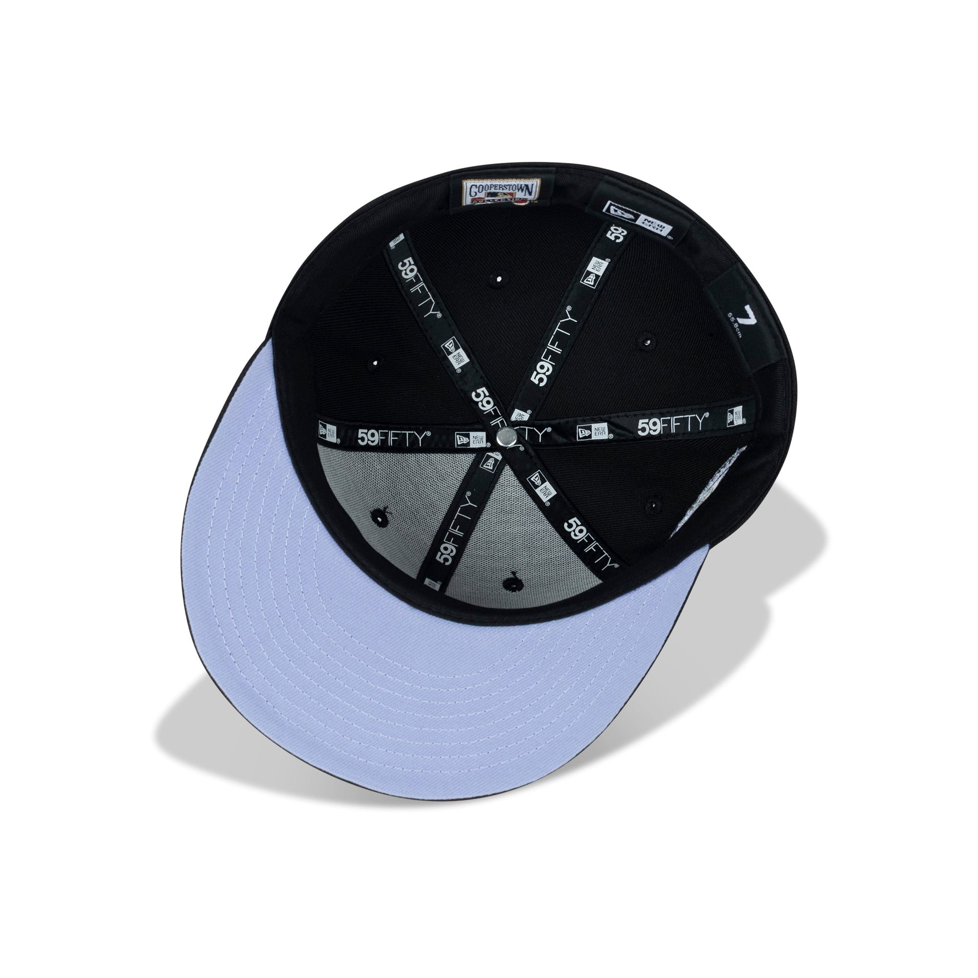 New Era L.A. Anaheim Angels Fitted Lavender Bottom "Black Purple" (1961-2011 50th Aniversary Embroidery)