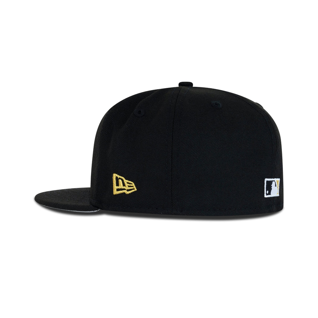 New Era L.A. Anaheim Angels Fitted Grey Bottom "Black Metallic Gold" (Jackie Robinson & 50th Anniversary Embroidery)