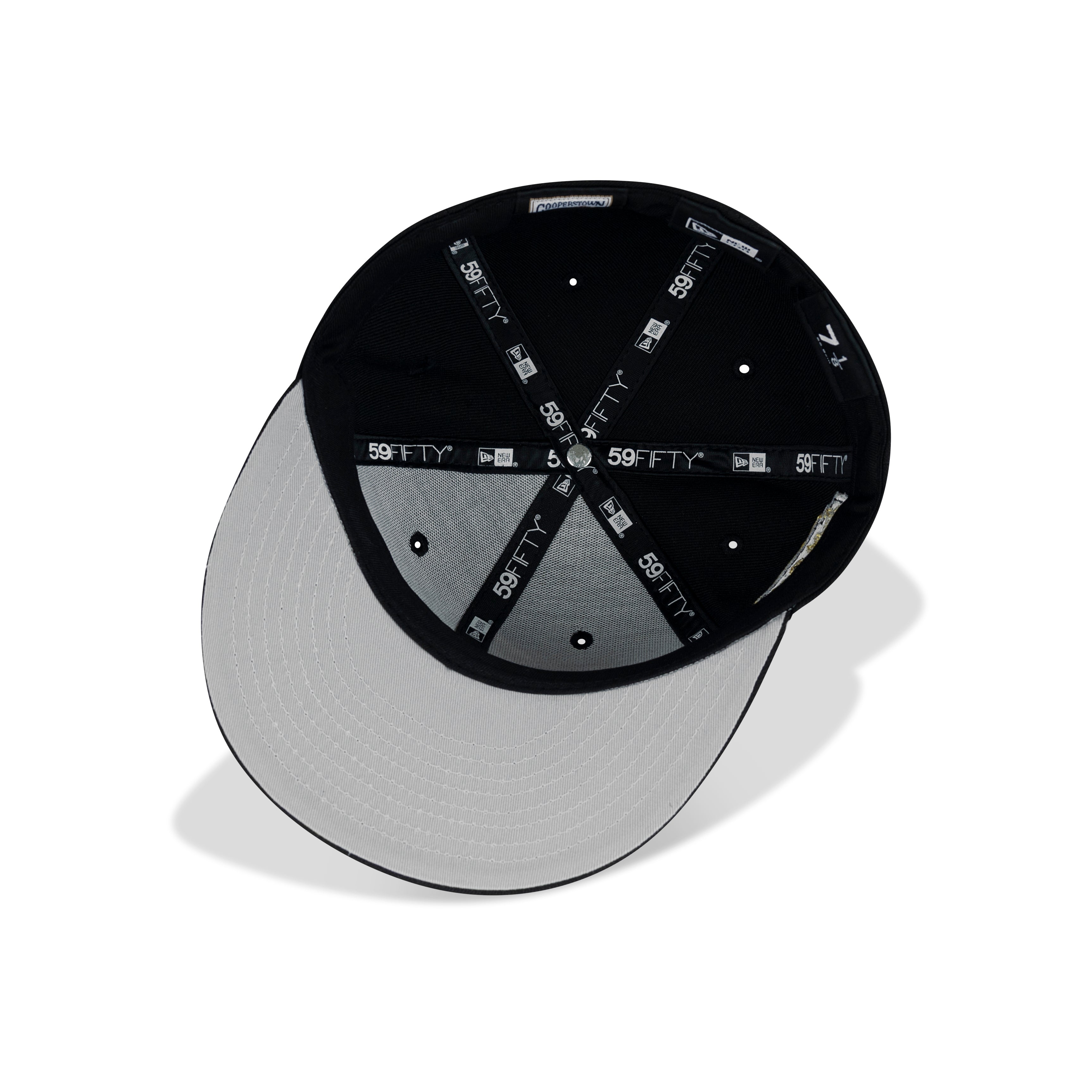 New Era L.A. Anaheim Angels Fitted Grey Bottom "Black Metallic Gold" (Jackie Robinson & 50th Anniversary Embroidery)