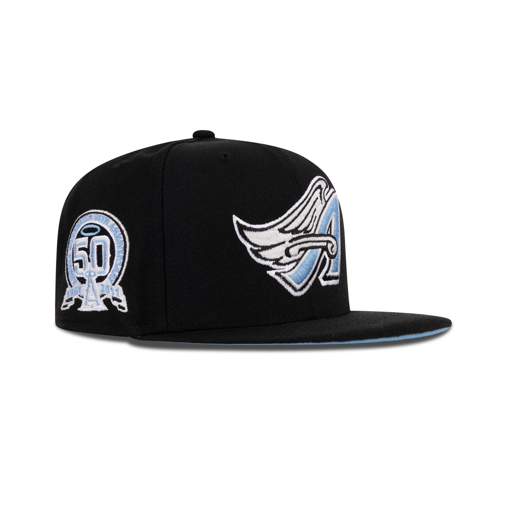 New Era L.A. Anaheim Angels Fitted Sky Bottom "Black Sky" (1961-2011 50th Aniversary Embroidery)