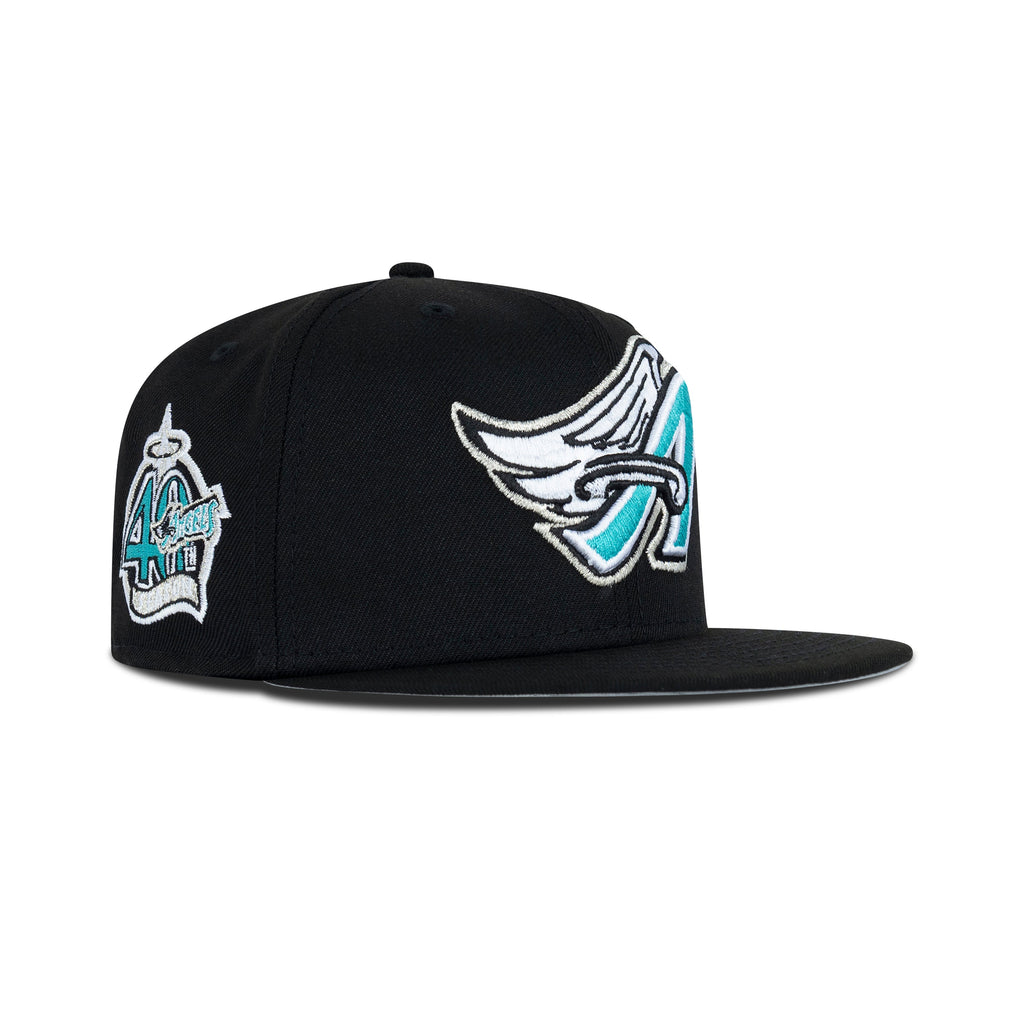 New Era L.A. Anaheim Angels Fitted Grey Bottom "Black Teal Silver" (40th Season Embroidery)