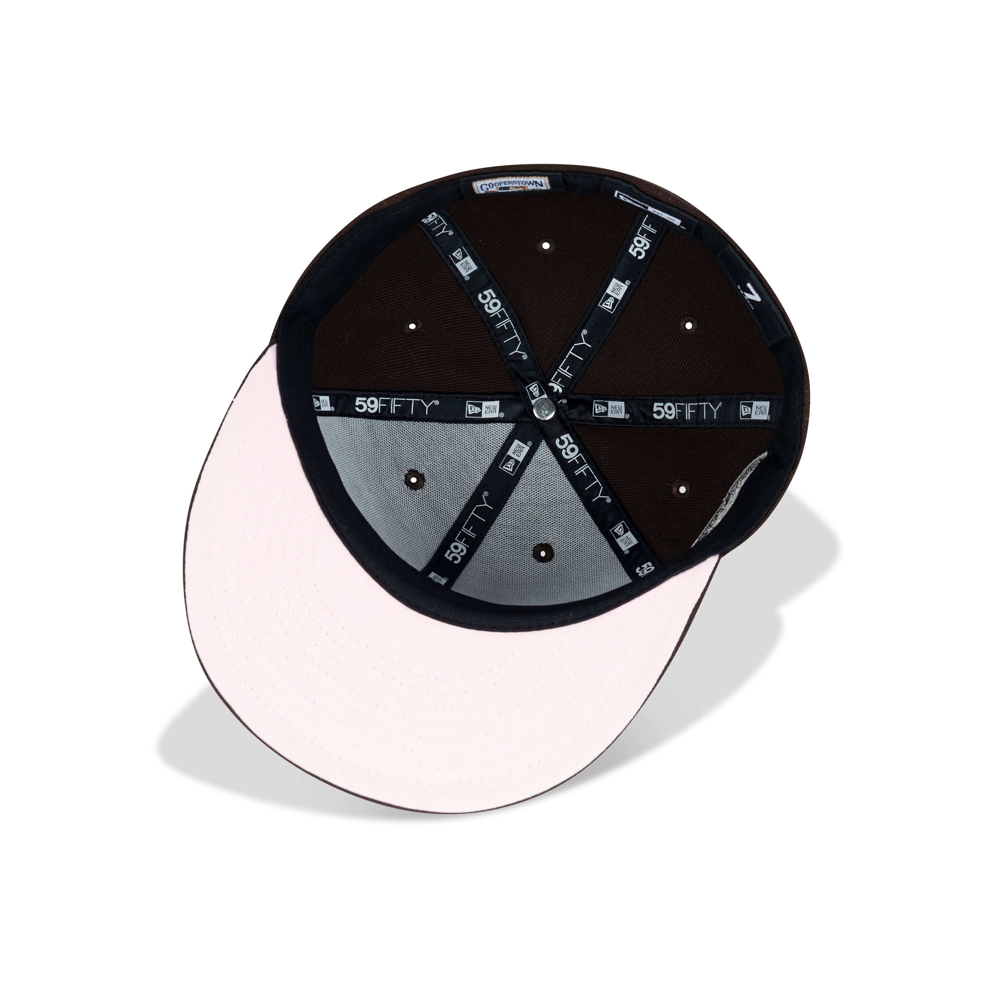 New Era L.A. Anaheim Angels Fitted Pink Bottom "Dark Brown Pink Silver" (1961-2011 50th Aniversary Embroidery)