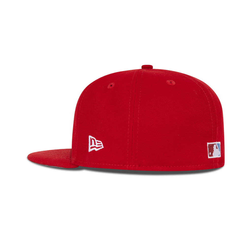 New Era L.A. Anaheim Angels Fitted Grey Bottom "Scarlet Red Sky White" (Jackie Robinson & 50th Anniversary Embroidery)