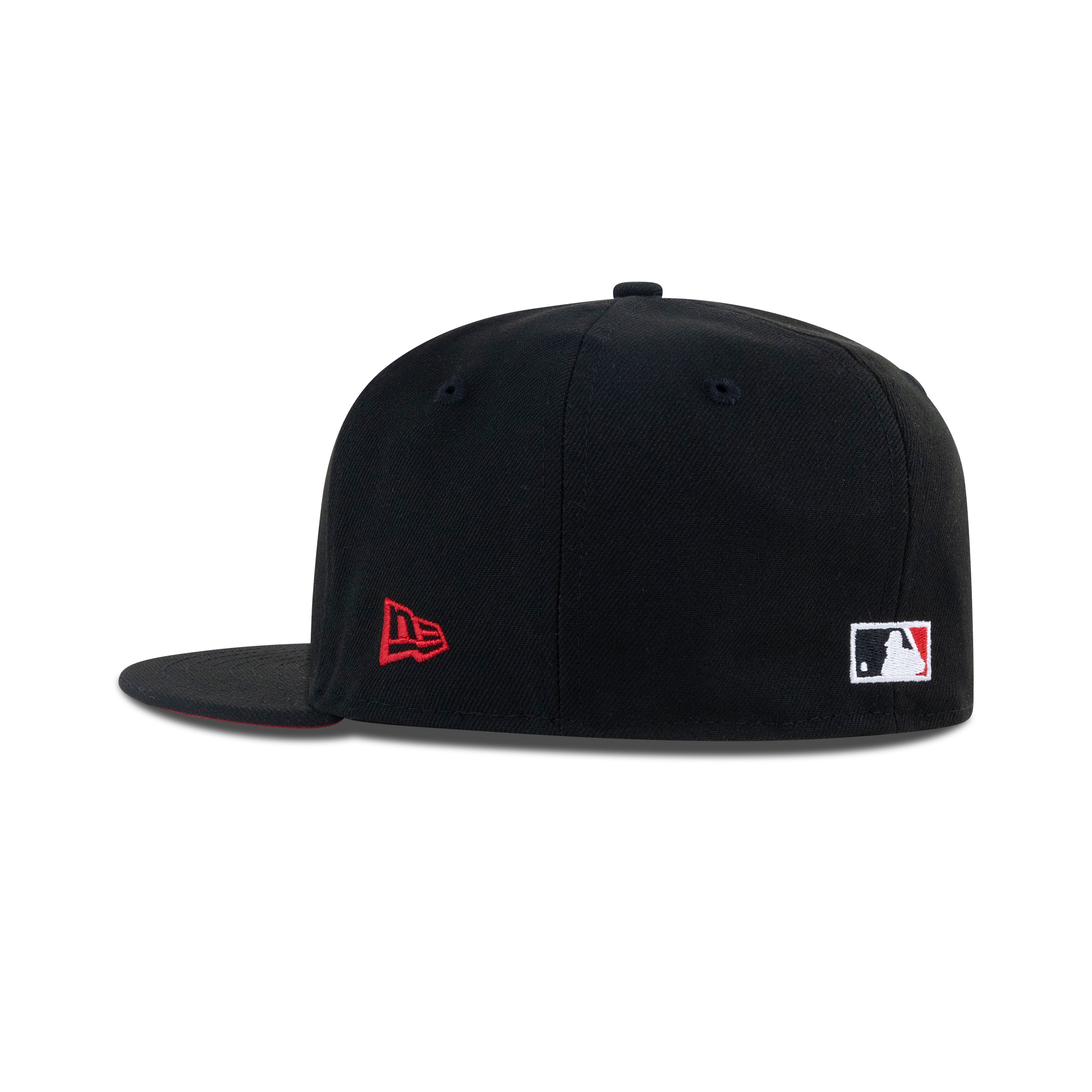 New Era L.A. Anaheim Angels Upside Down Logo Fitted Front Door Red Bottom "Black Front Door Red White" (1947 All Star Game Embroidery)