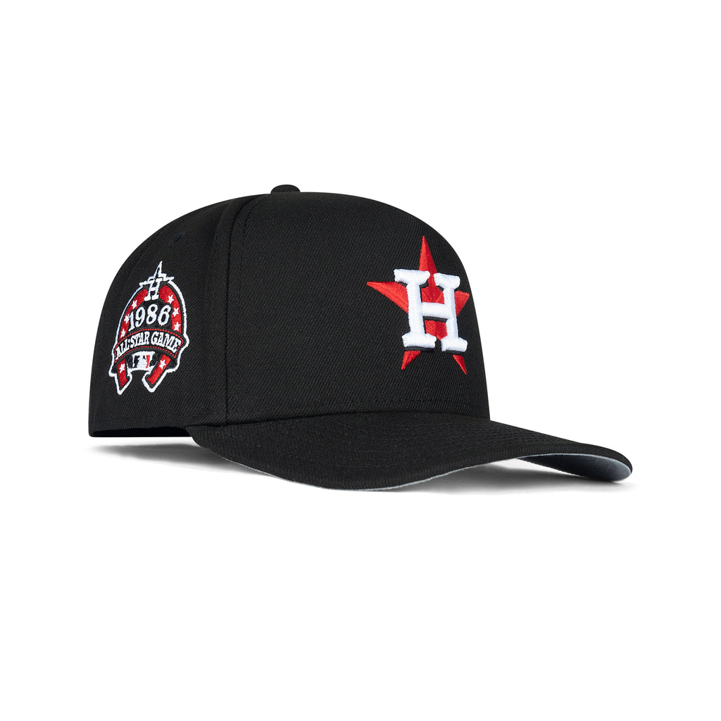 New Era Houston Astros A-Frame Snapback Grey Bottom "Black Red" (1986 All Star Game Embroidery)