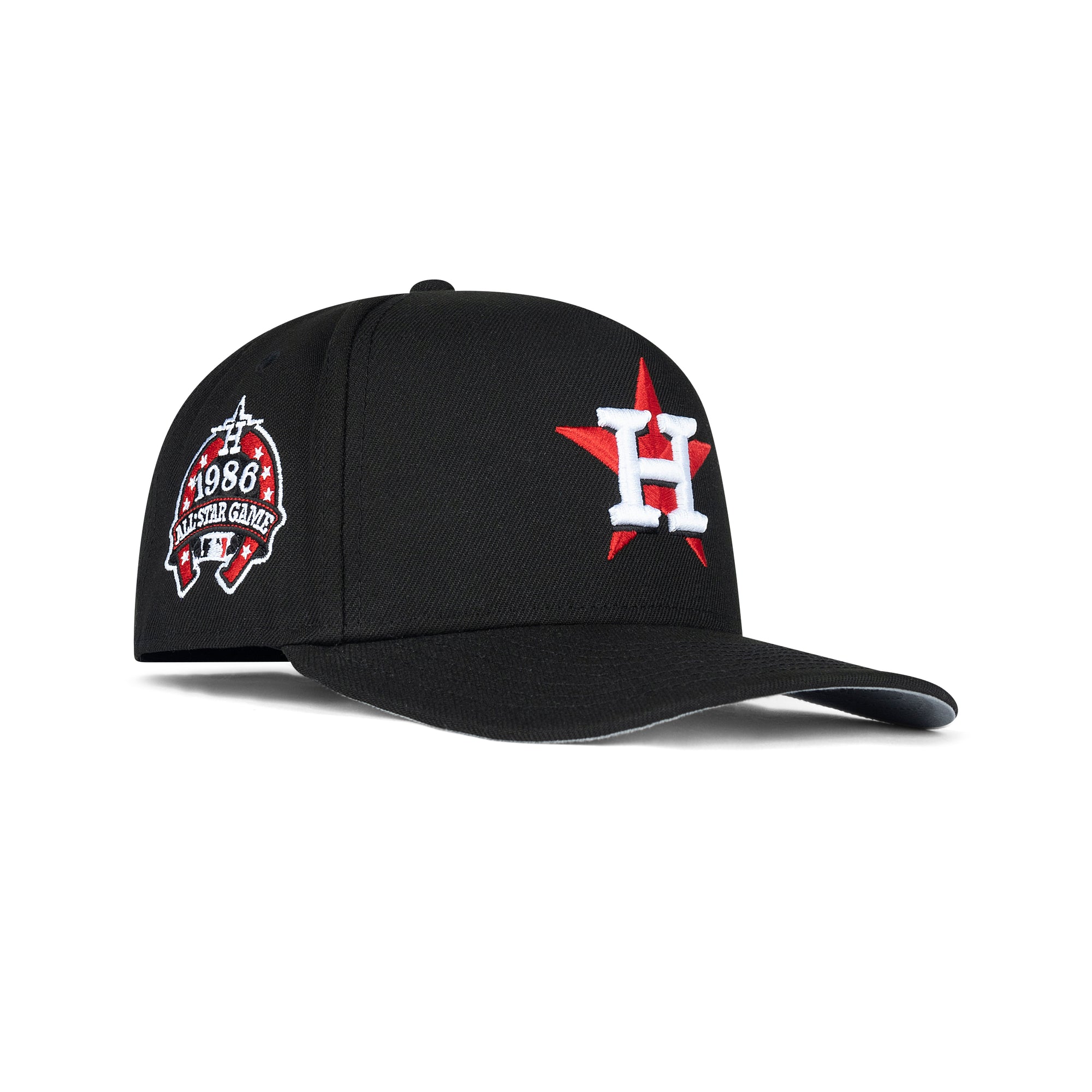 New Era Houston Astros A-Frame Snapback Grey Bottom "Black Red" (1986 All Star Game Embroidery)
