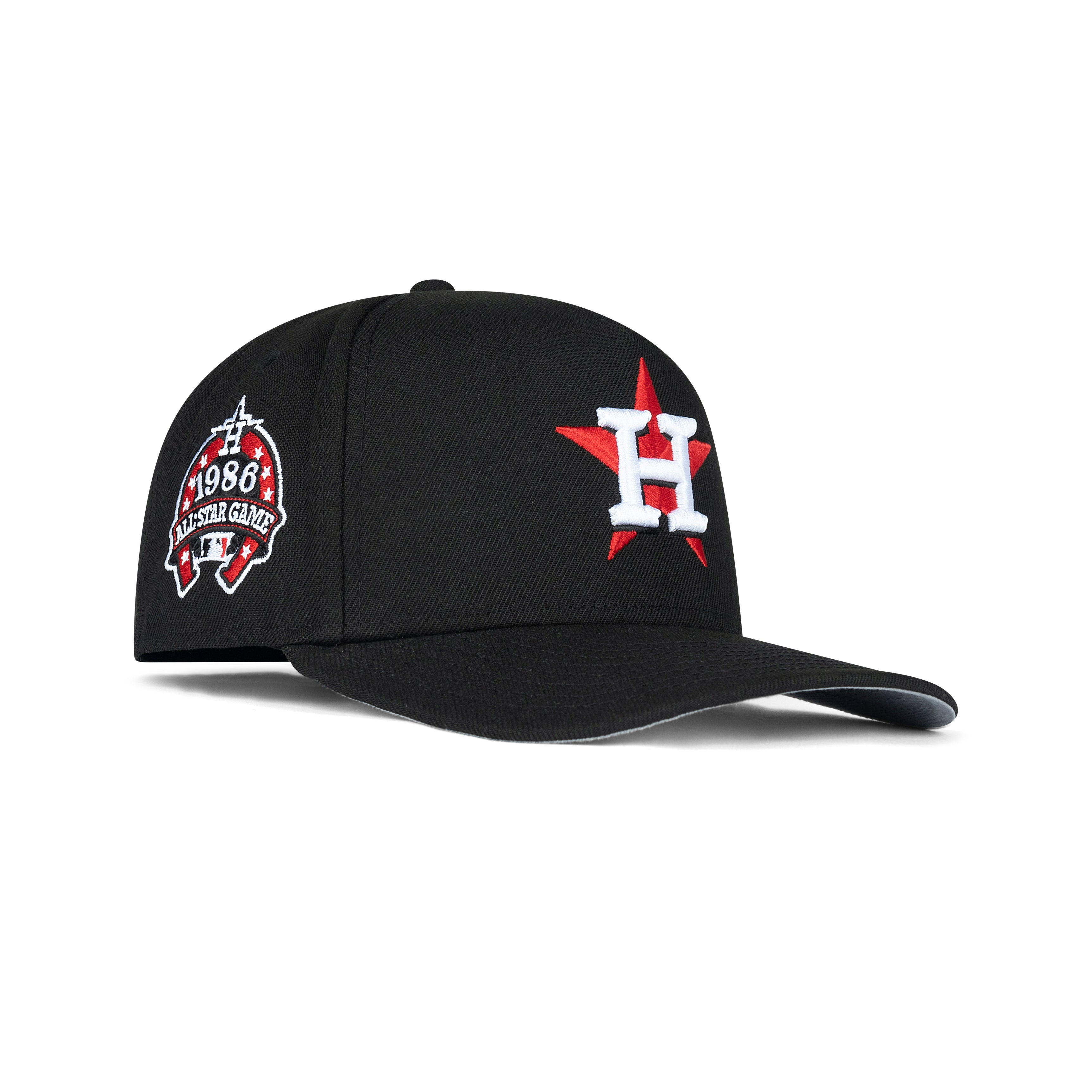 New Era Houston Astros A-Frame Snapback Grey Bottom "Black Red" (1986 All Star Game Embroidery)