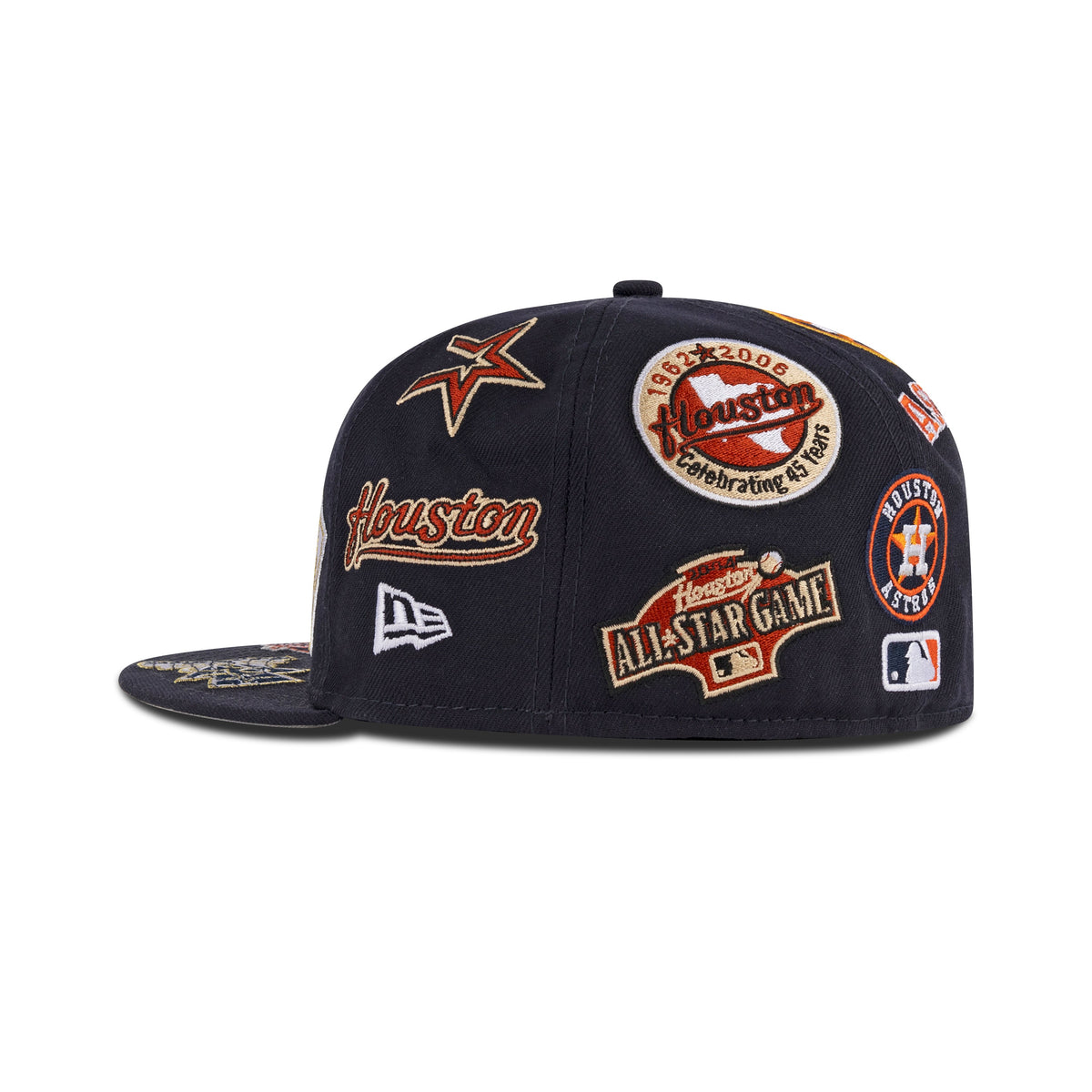 New Era Houston Astros Fitted Grey Bottom "Navy Orange" (All Over Embroidery)