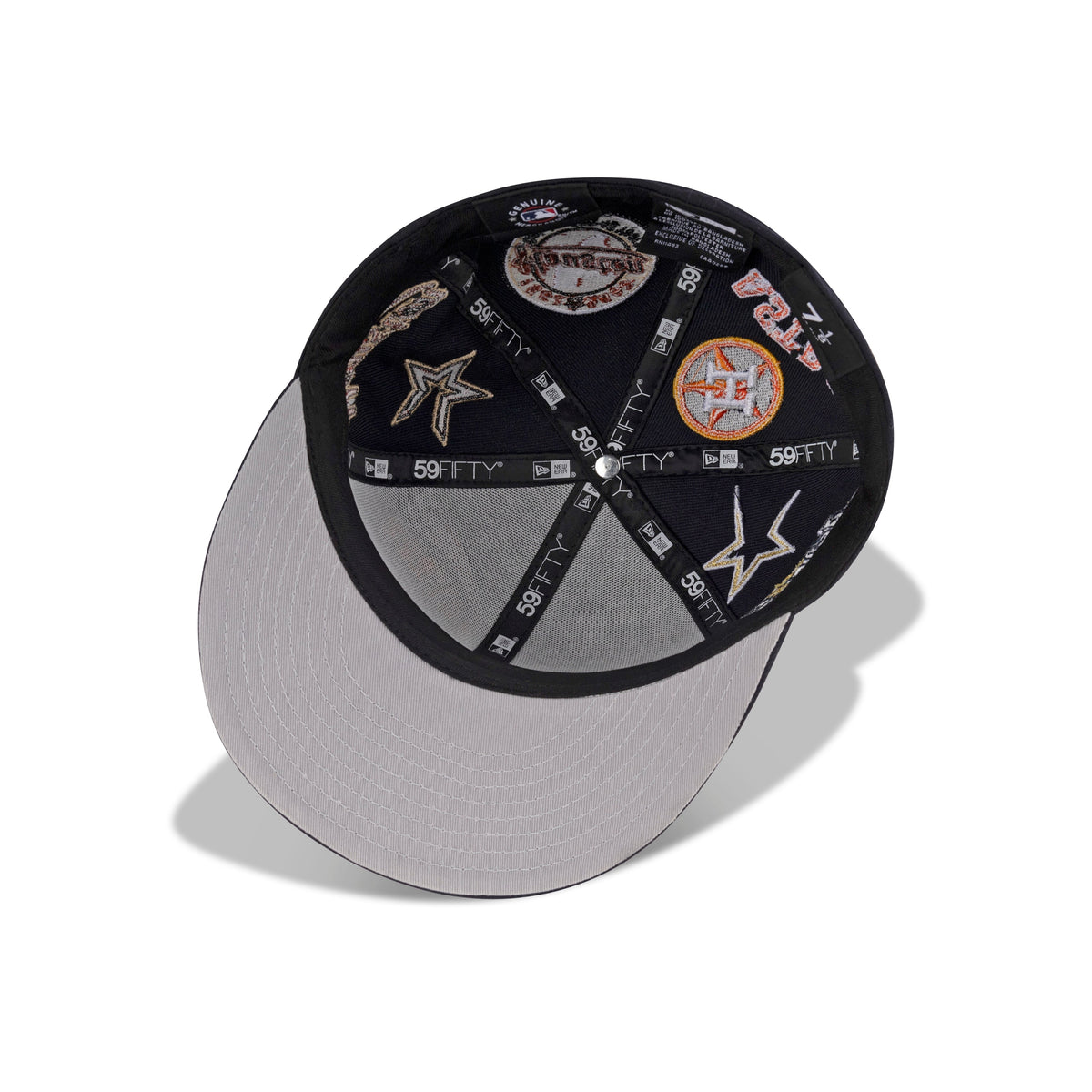 New Era Houston Astros Fitted Grey Bottom "Navy Orange" (All Over Embroidery)
