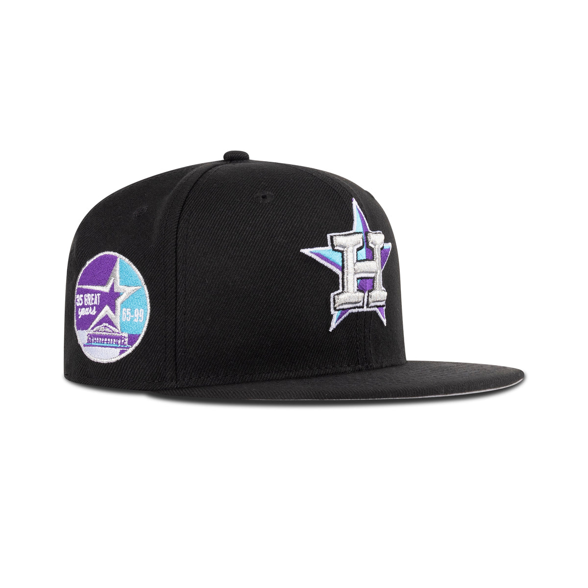 New Era Houston Astros Fitted Grey Bottom "Black Vice Blue Purple"(35 Great Years Patch)