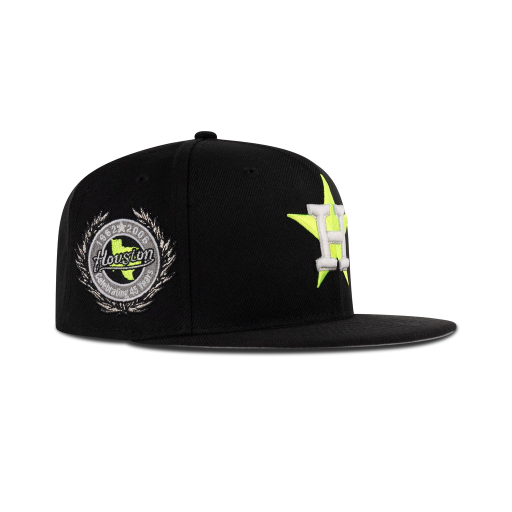 New Era Houston Astros Fitted Grey Bottom "Black Neon Yellow" (45th Anniversary patch)
