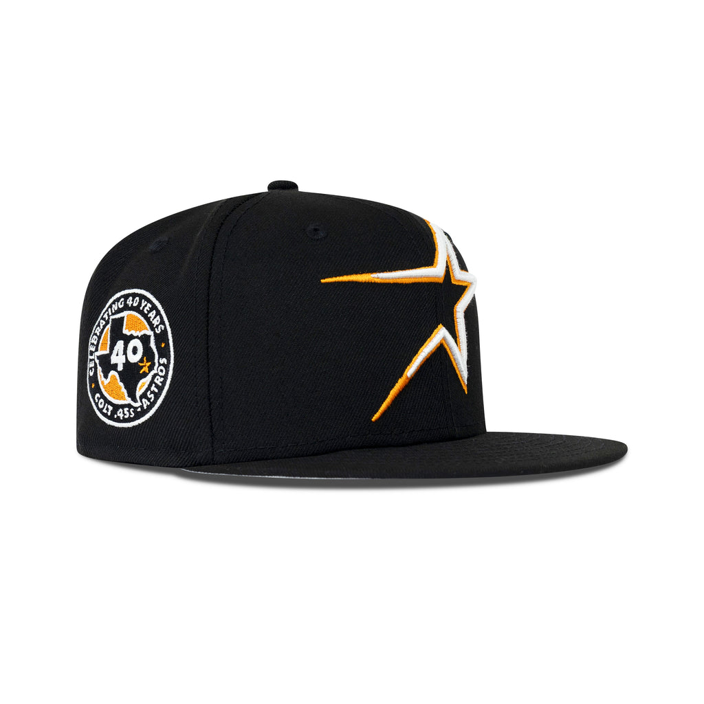 New Era Houston Astros Fitted Grey Bottom "Black Orange" (40th Anniversary Embroidery)