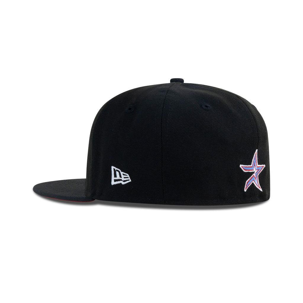 New Era Houston Astros Fitted Front Door Red Bottom "Black Magic Blue Front Door Red White" (1986 All Star Game Embroidery)