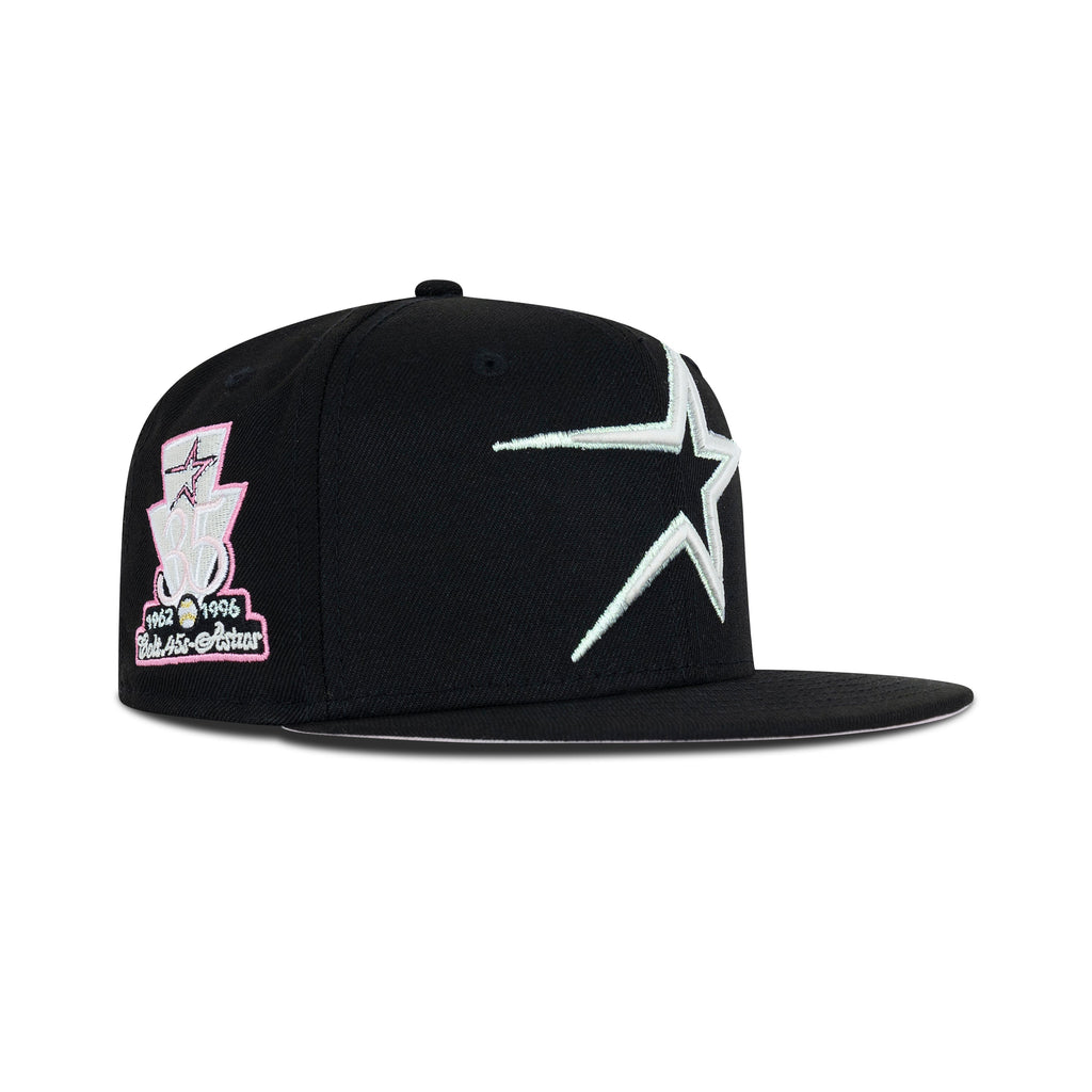 New Era Houston Astros Fitted Pink Bottom "Black White Metallic" (1962-1996 35th Anniversary Embroidery)