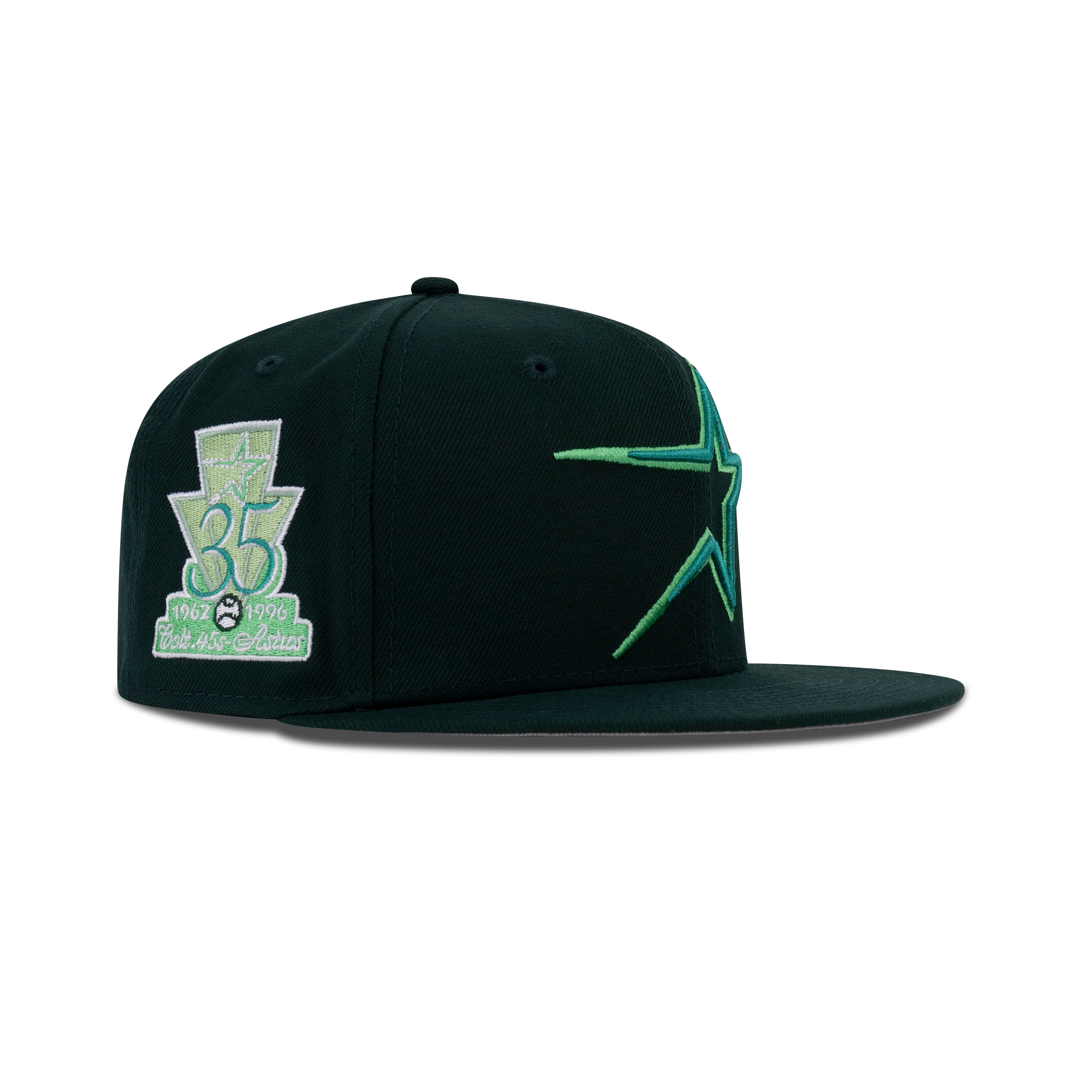 New Era Houston Astros Fitted Grey Bottom "Dark Green Pine Green" (1962-1996 35th Anniversary Embroidery)