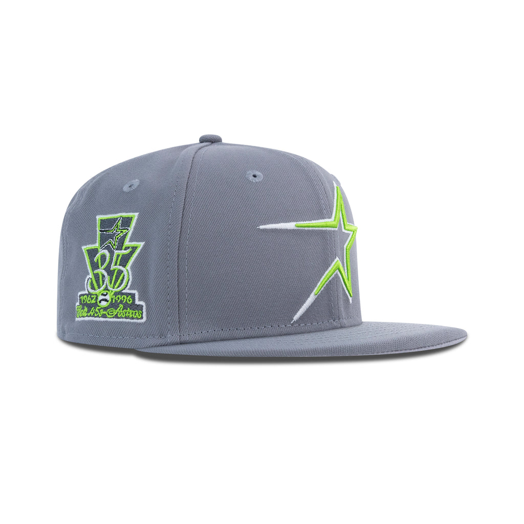 New Era Houston Astros Fitted Grey Bottom "Storm Grey Erin Green White" (1962-1996 35th Anniversary Embroidery)
