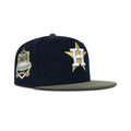New Era Houston Astros Fitted Grey Bottom "Navy Olive White Gold" (1986 Astros Embroidery)