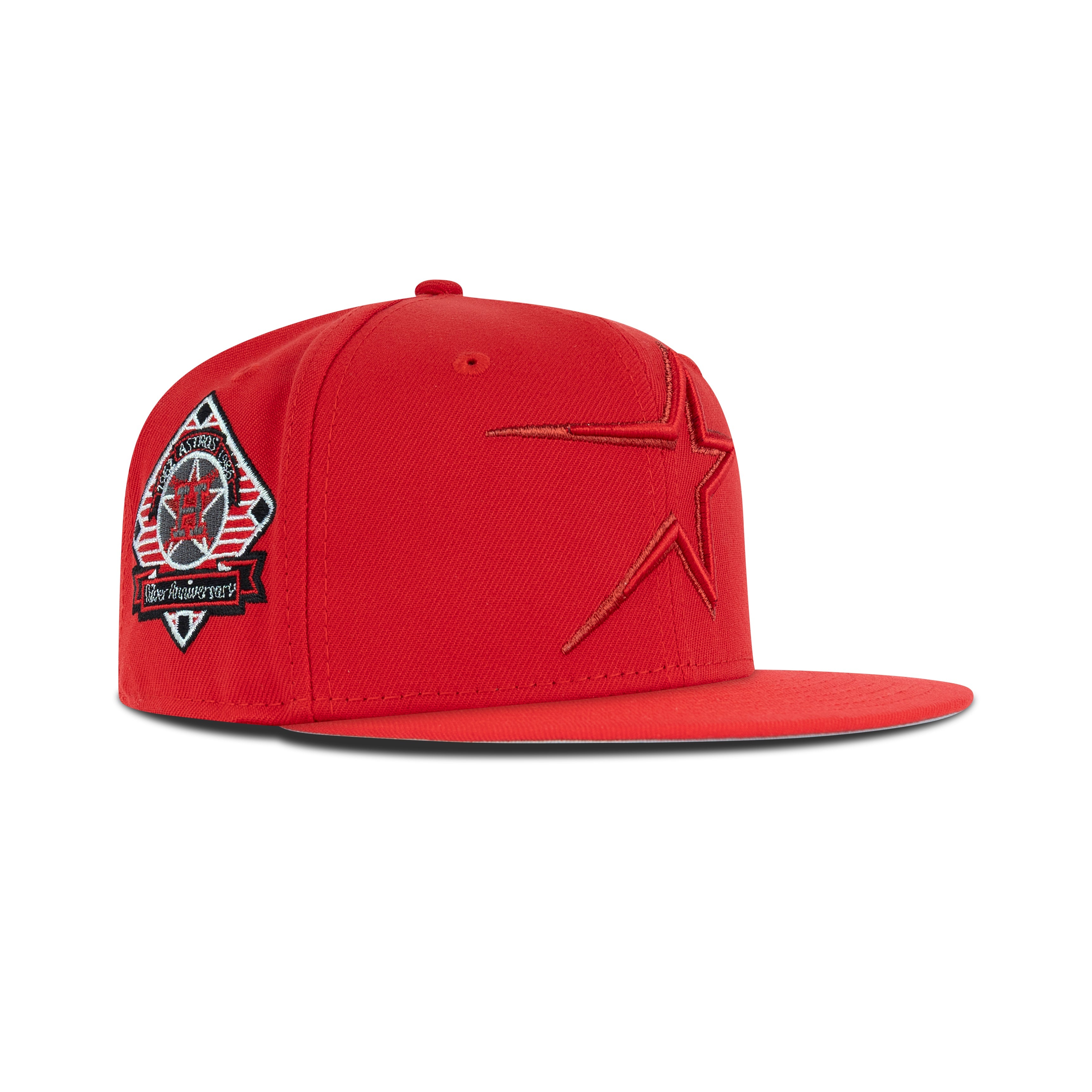 New Era Houston Astros Fitted Grey Bottom "Red Metallic Red" (1962-1986 Silver Anniversary Embroidery)