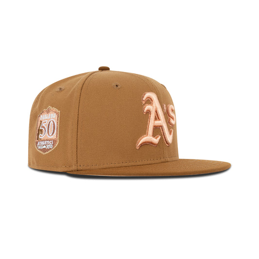 New Era Oakland Athletics Fitted Light Bronze Bottom "Beige Light Bronze" (1968-2018 50th Anniversary Embroidery)