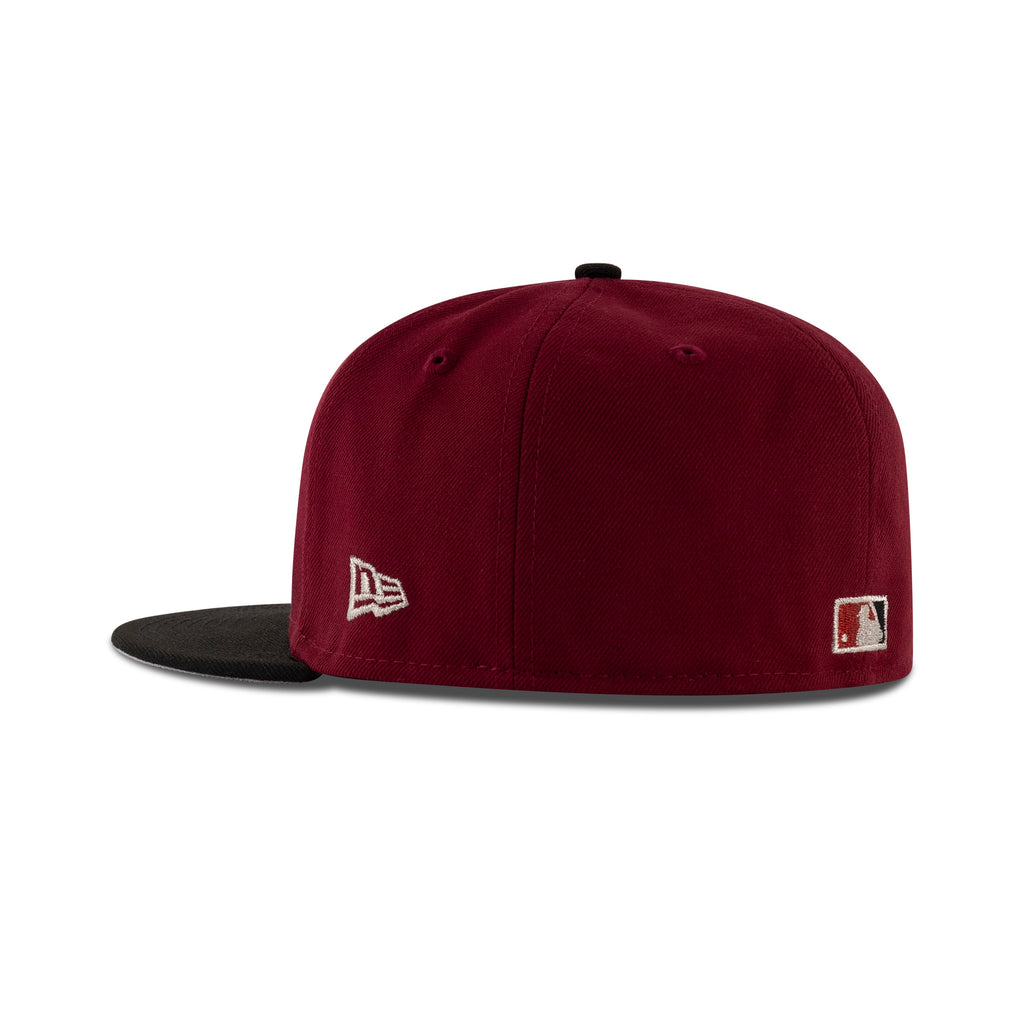 New Era Oakland's Athletics Fitted Grey Bottom "Cardinal Red Metallic Silver Black" (Ricky Henderson Field Embroidery)