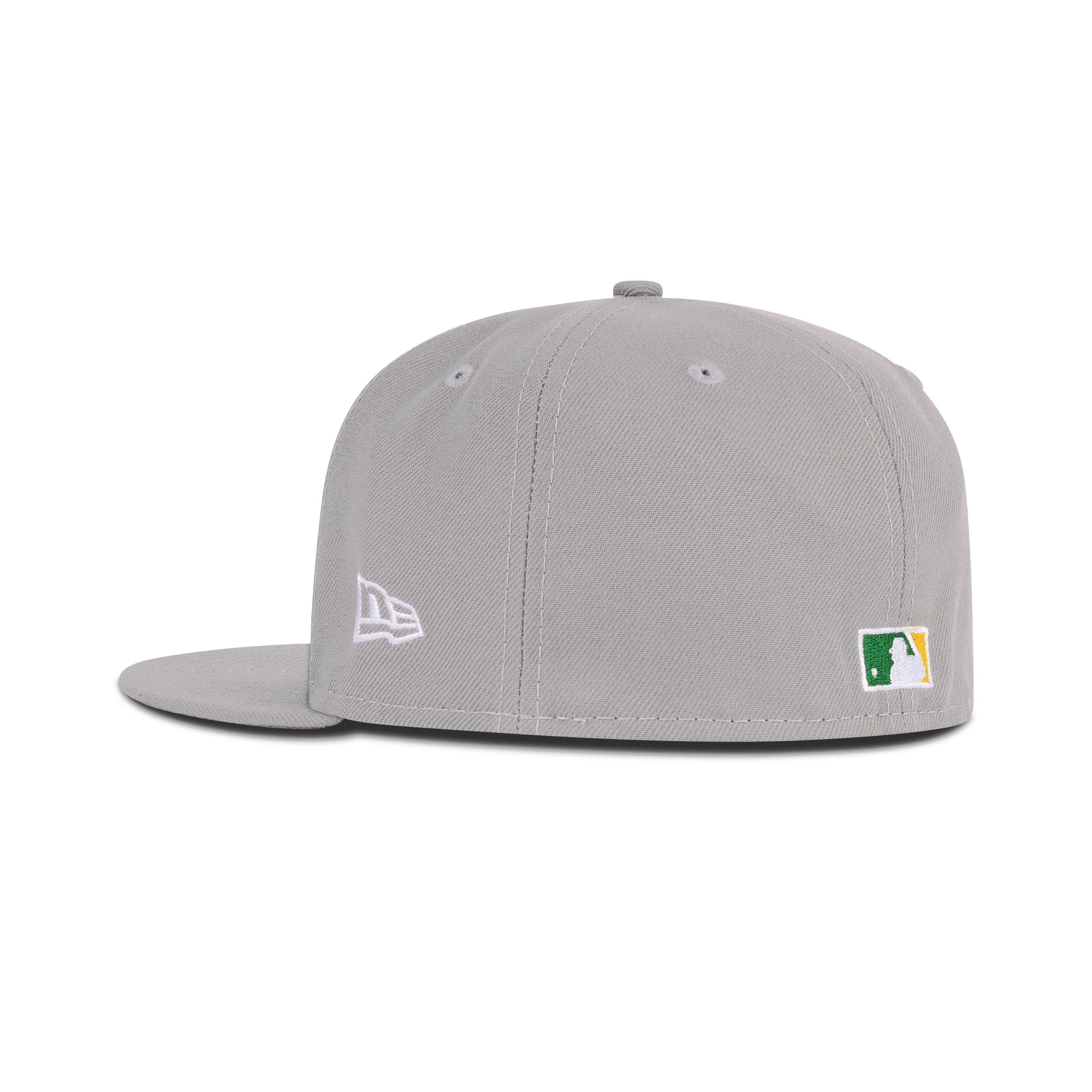 New Era Oakland Athletics Fitted Green Bottom "Gray Snow White Yellow Green" (Oakland Coliseum Embroidery)