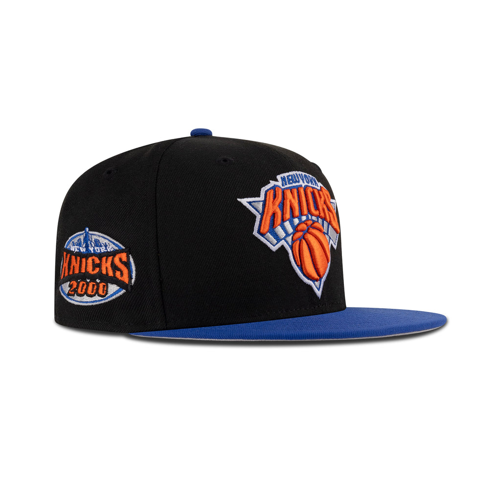 New Era New York Knicks Fitted "Black Royal Visor" (2000 Knicks Embroidery)