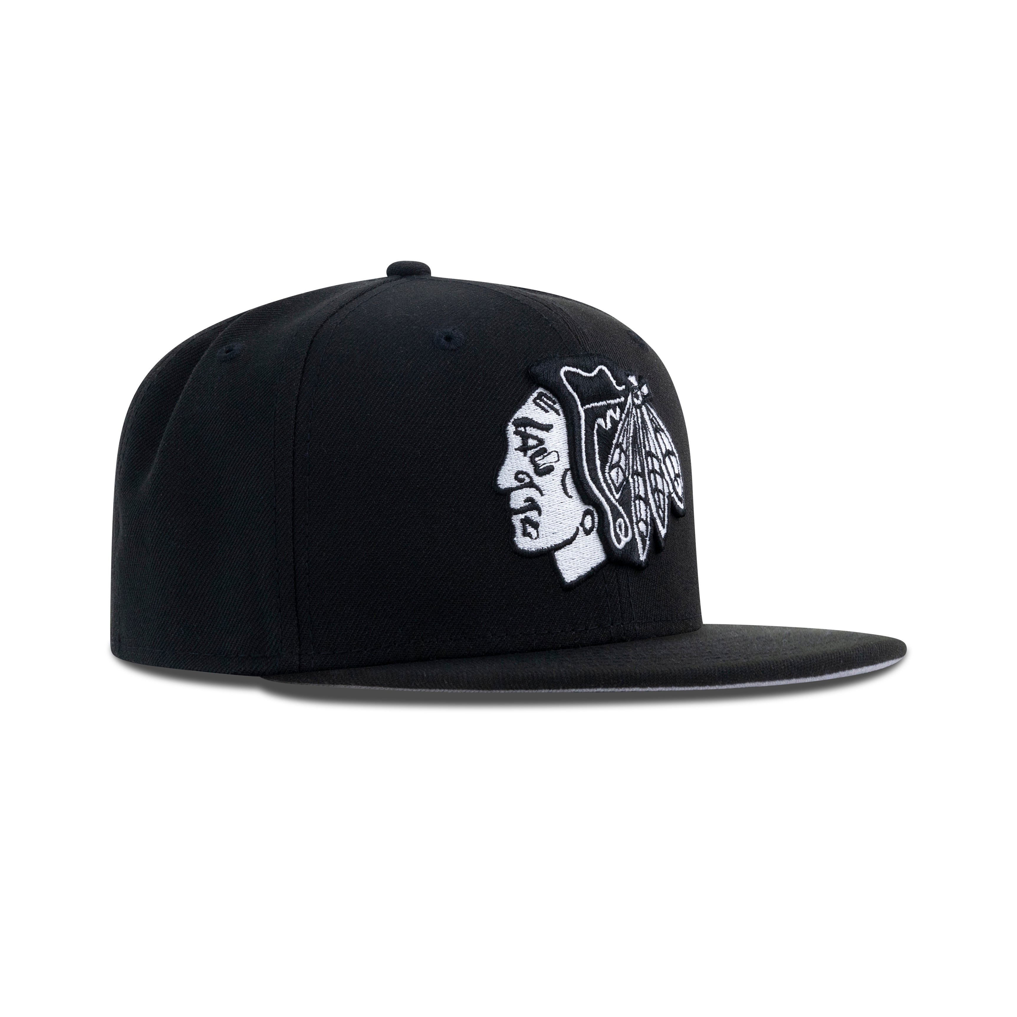 New Era Chicago Blackhawks Fitted Grey Bottom "Black White"