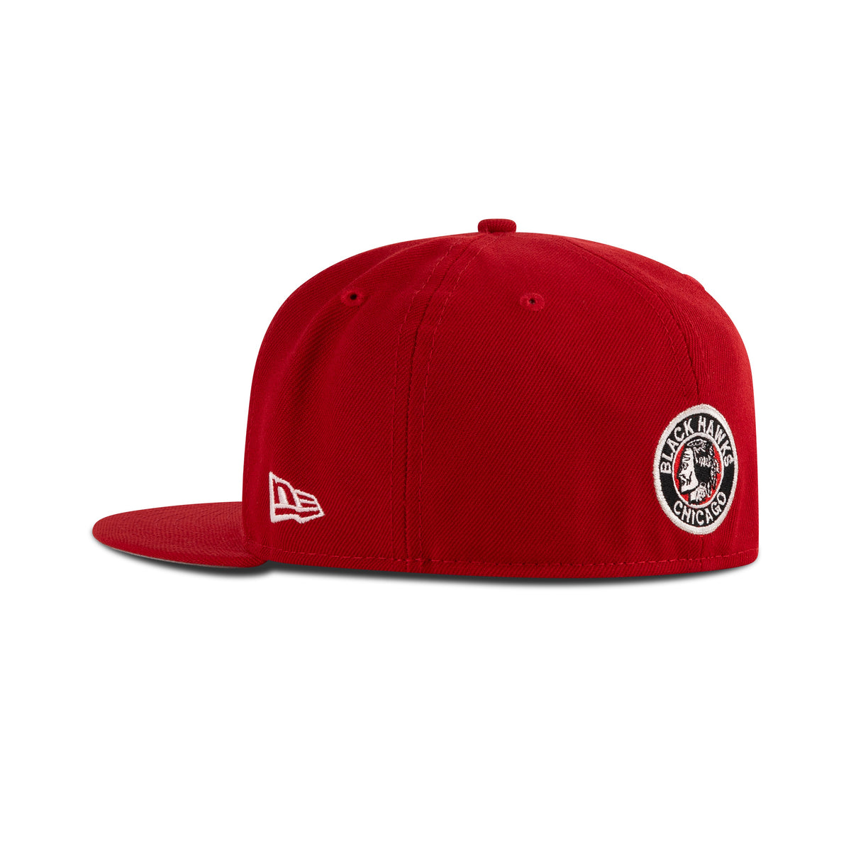 New Era Chicago Blackhawks Grey Bottom Fitted "Red Chrome Metallic Silver" (Stadium  Embroidery)