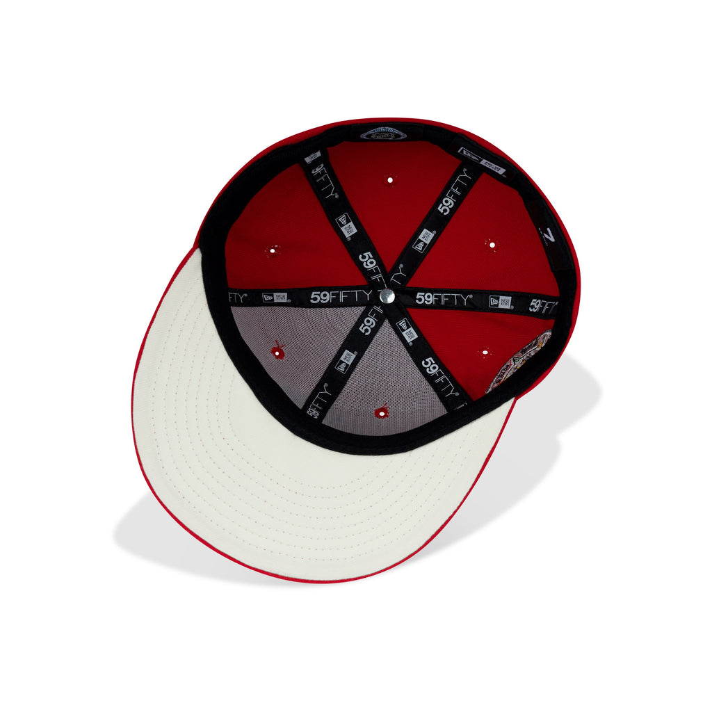 New Era Chicago Blackhawks Fitted Cream Bottom "Red Black" (1997 All Star Game Embroidery)