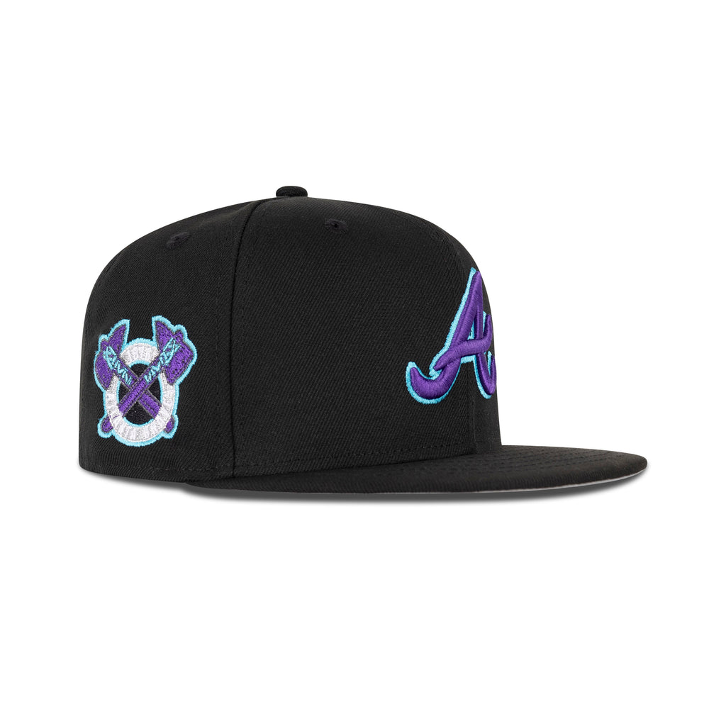 New Era Atlanta Braves Fitted Grey Bottom "Black Vice Blue Purple" (1876 Altanta Braves Embroidery)