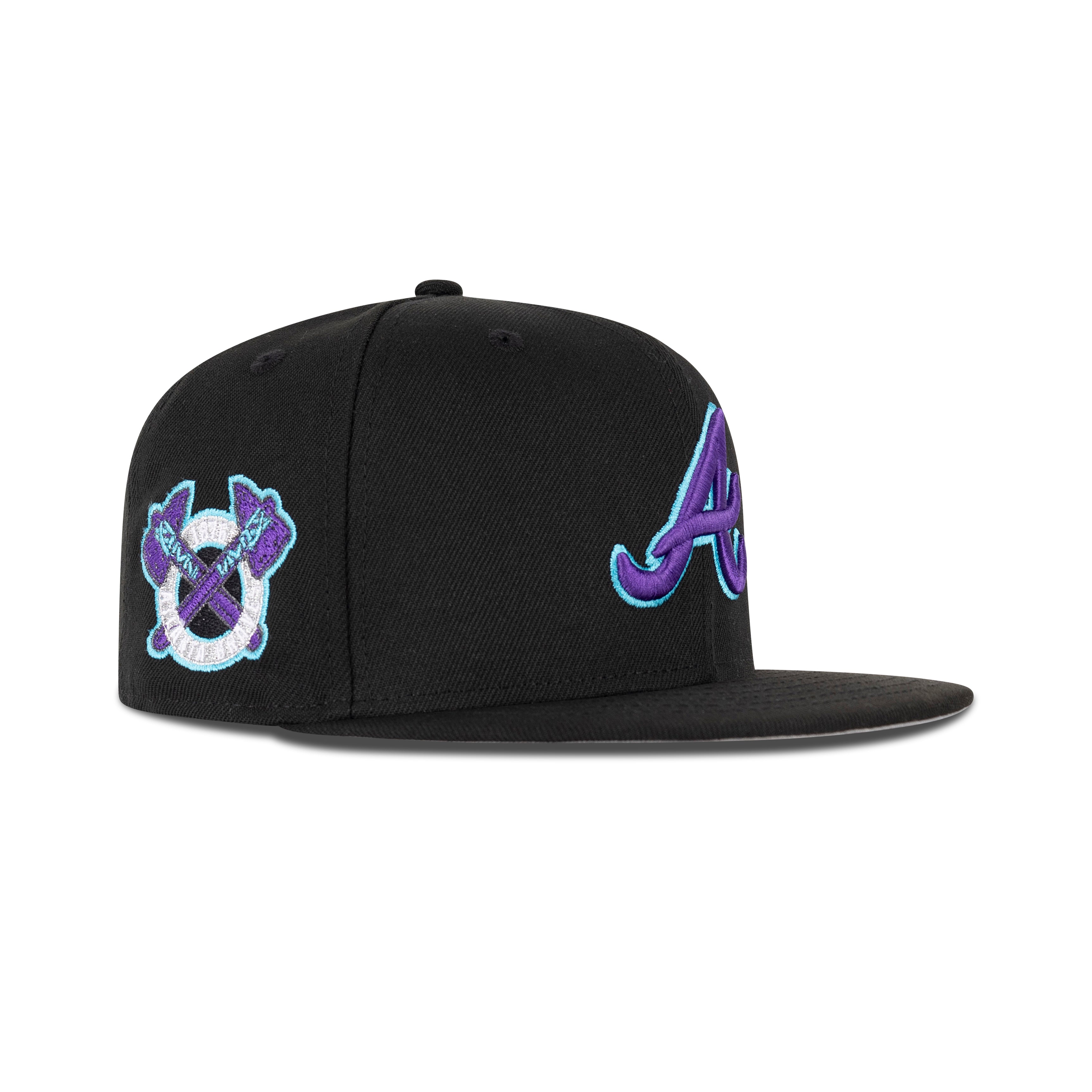 New Era Atlanta Braves Fitted Grey Bottom "Black Vice Blue Purple" (1876 Altanta Braves Embroidery)