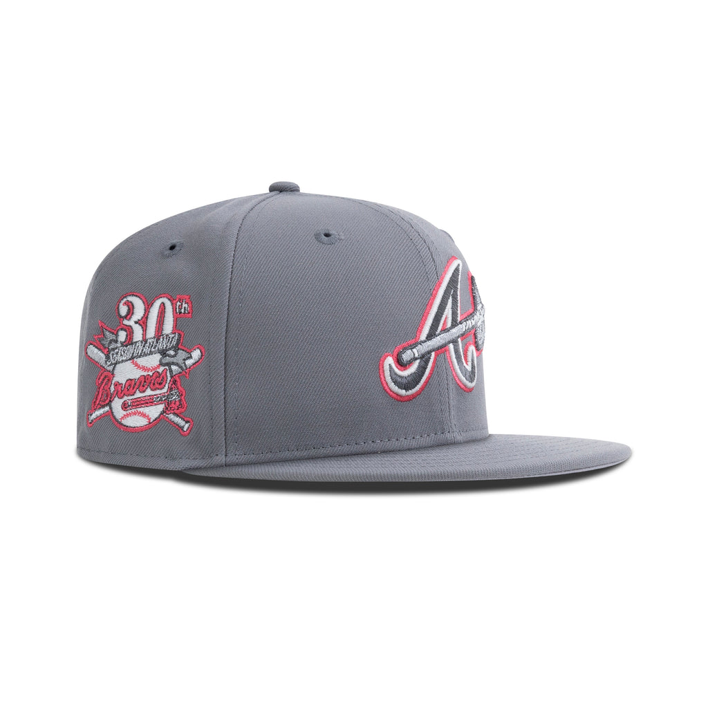 New Era Atlanta Braves Fitted Gray Bottom "Storm Gray Metallic Black Pearl GS Red" (30th Season Embroidery)