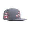 New Era Atlanta Braves Fitted Gray Bottom "Storm Gray Metallic Black Pearl GS Red" (30th Season Embroidery)