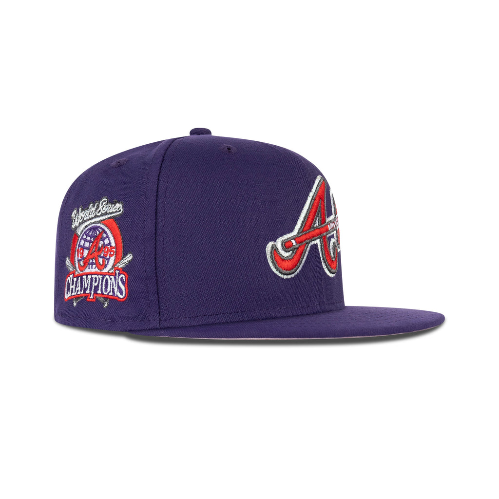 New Era Atlanta Braves Fitted Pink Bottom "Purple Front Door Red Pink" (1995 World Series Champions Embroidery)